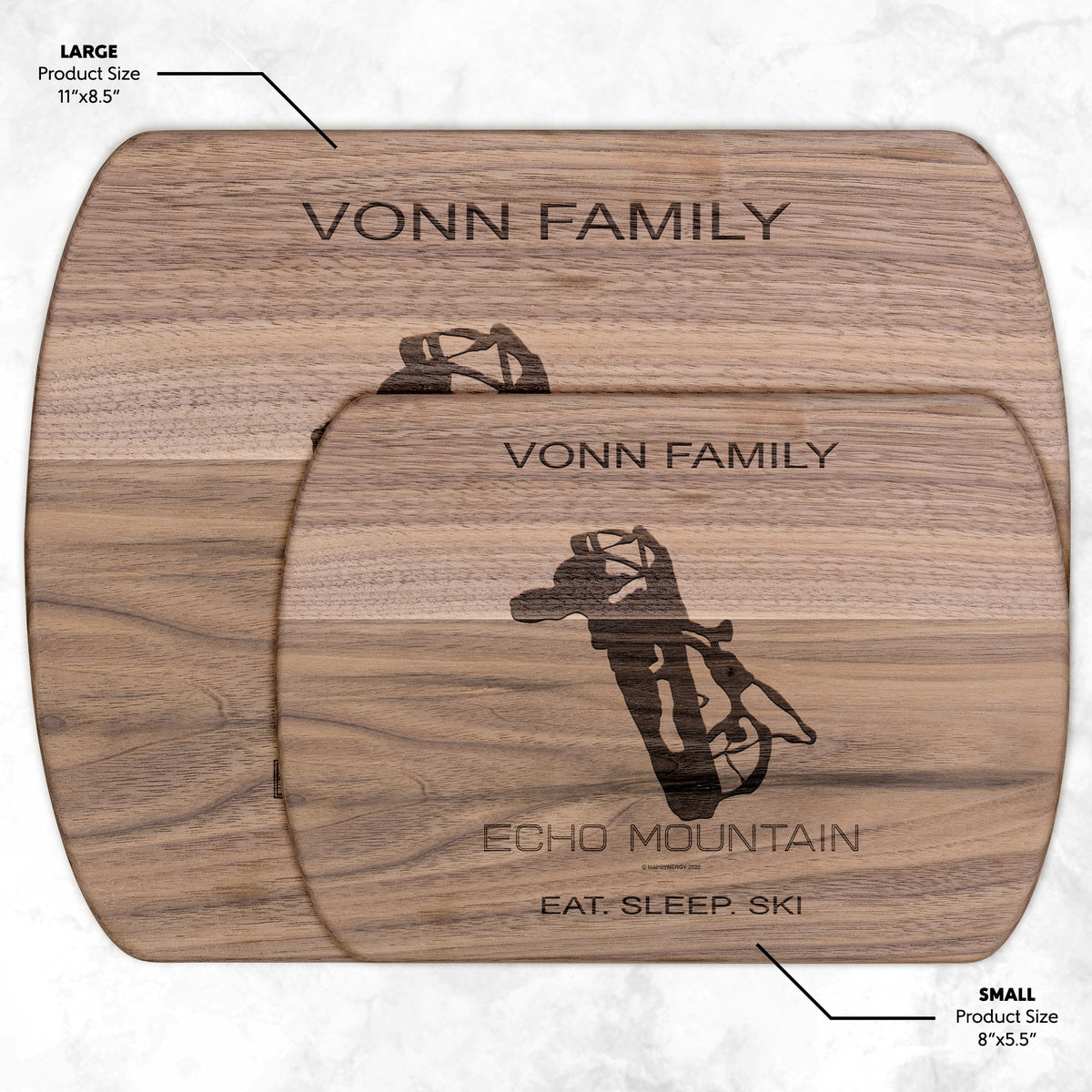 PERSONALIZED Echo Mountain ,Colorado SKI TRAIL MAP CUTTING BOARD