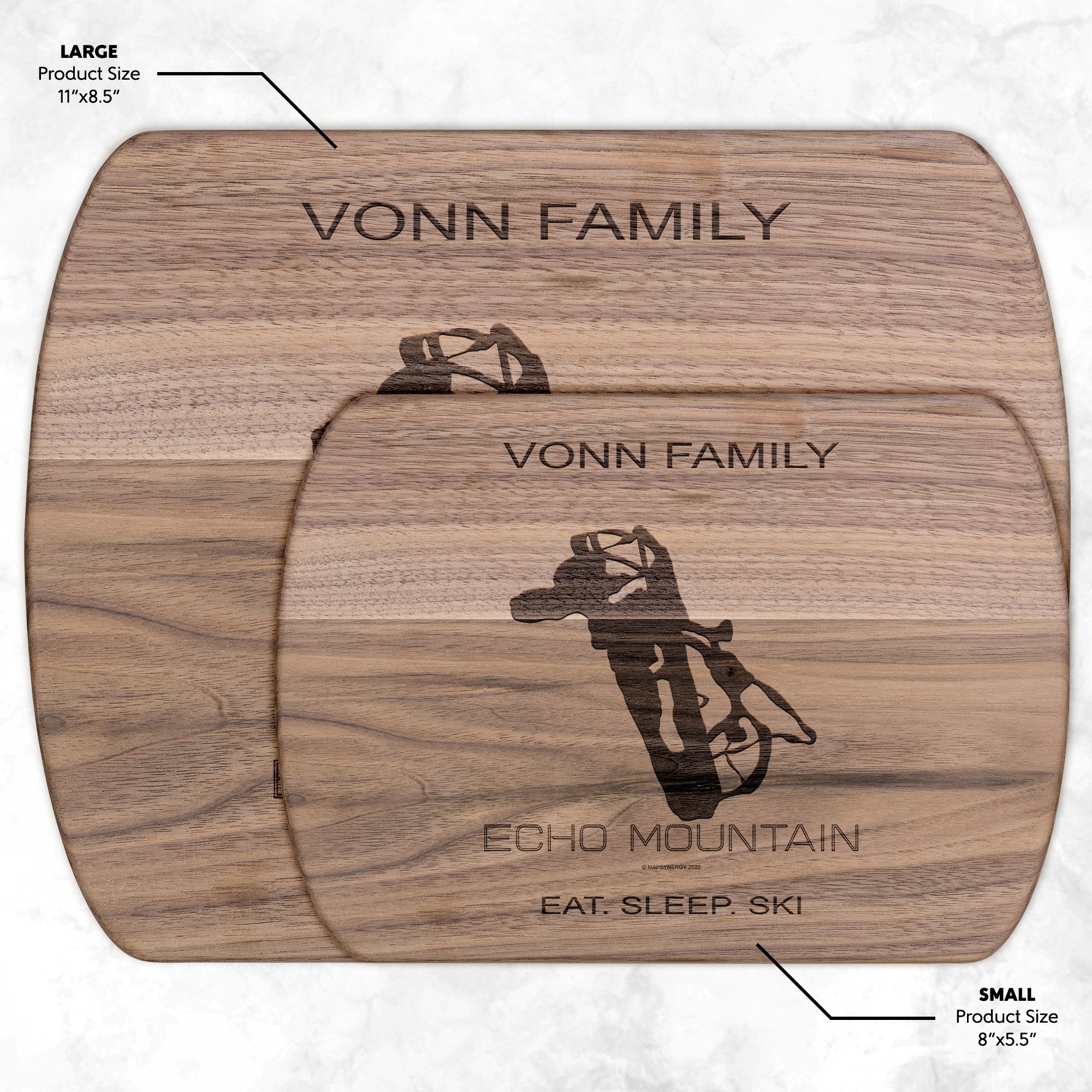 PERSONALIZED Echo Mountain ,Colorado SKI TRAIL MAP CUTTING BOARD