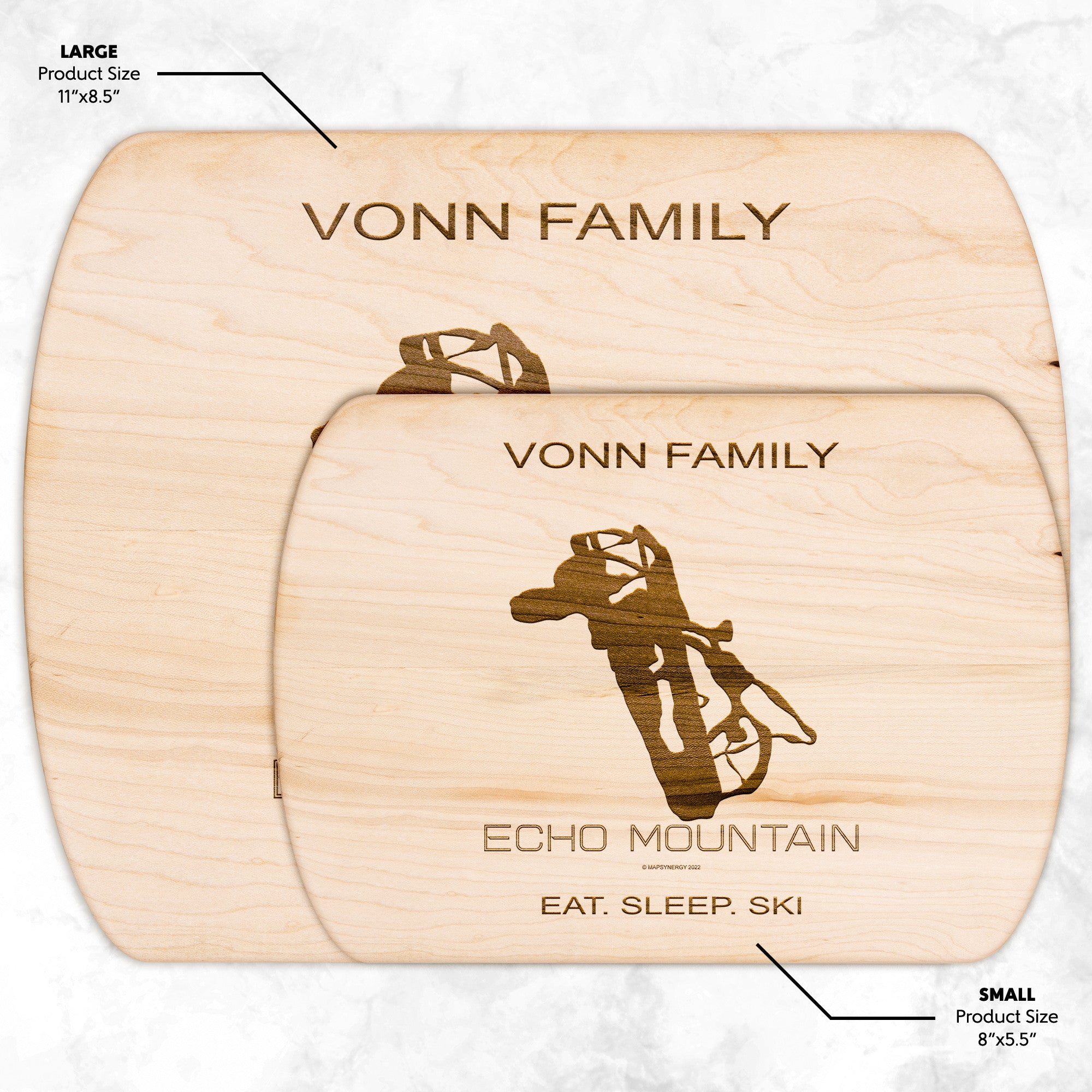 PERSONALIZED Echo Mountain ,Colorado SKI TRAIL MAP CUTTING BOARD