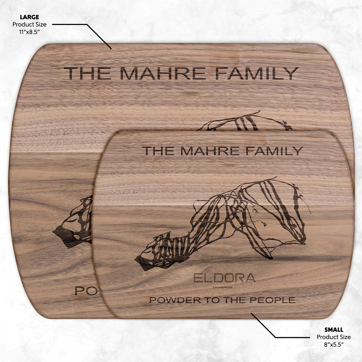 PERSONALIZED Eldora ,Colorado SKI TRAIL MAP CUTTING BOARD