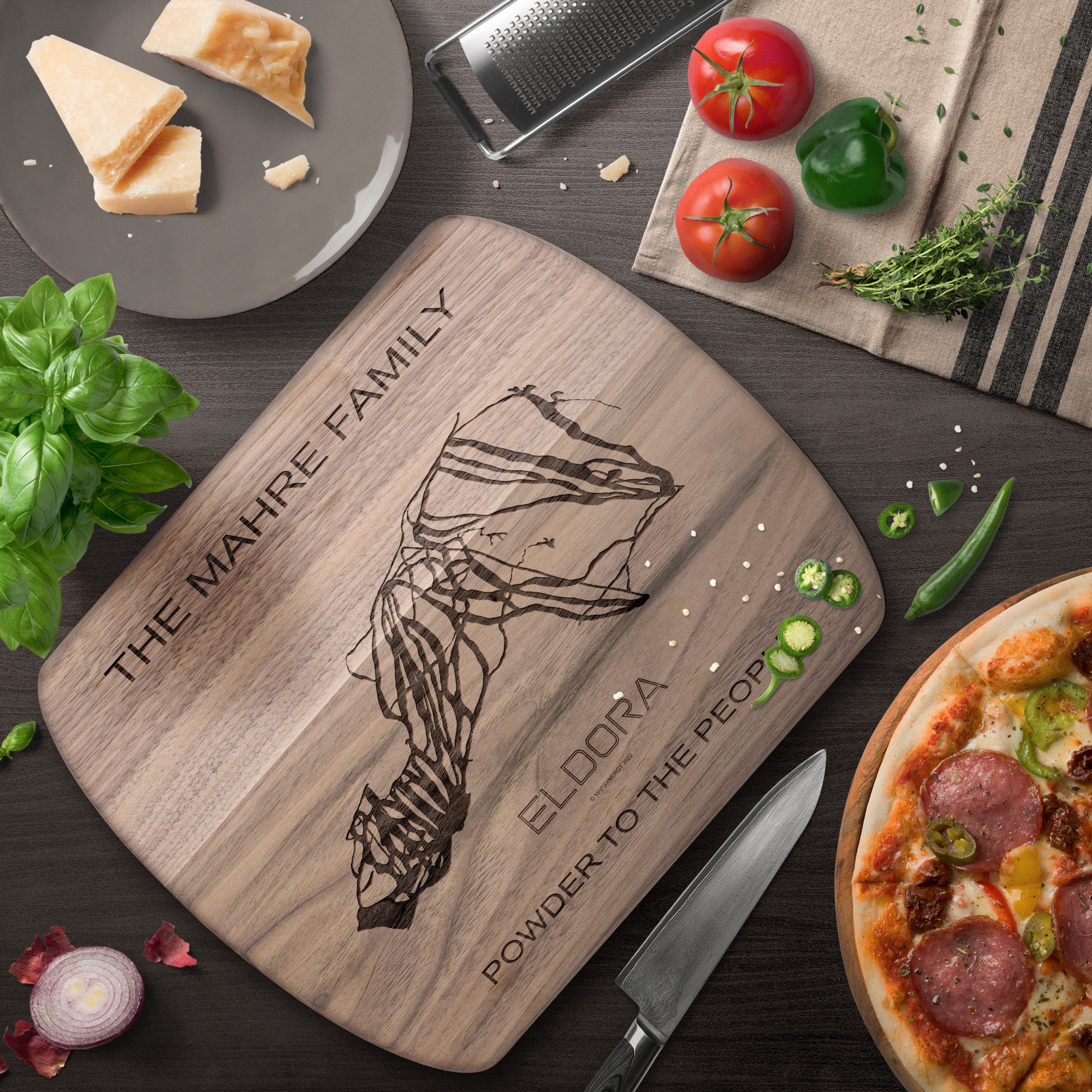 PERSONALIZED Eldora ,Colorado SKI TRAIL MAP CUTTING BOARD