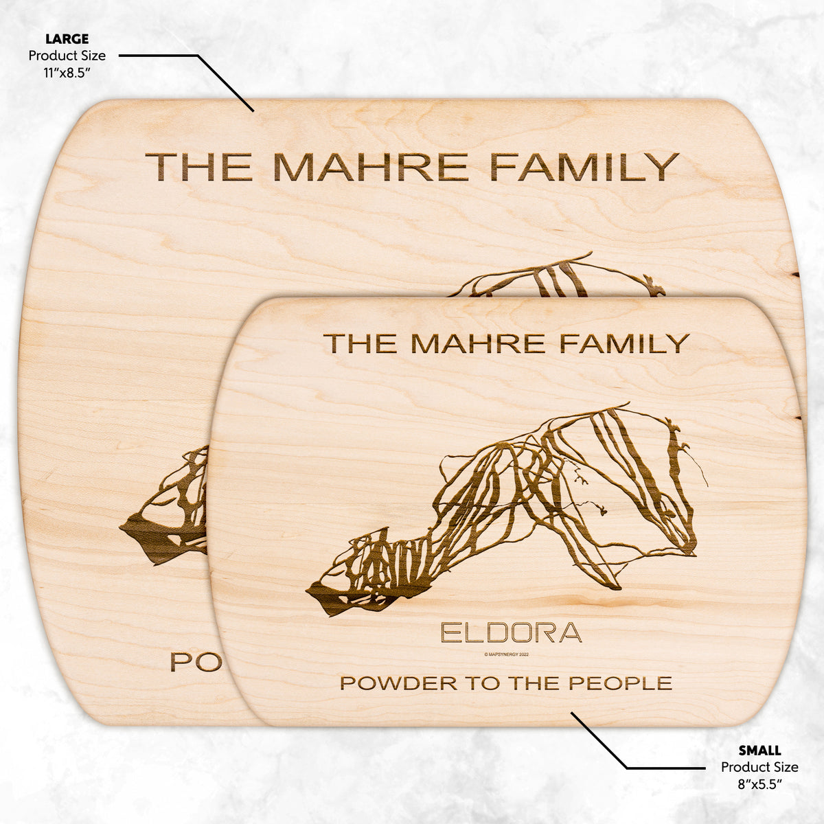 PERSONALIZED Eldora ,Colorado SKI TRAIL MAP CUTTING BOARD