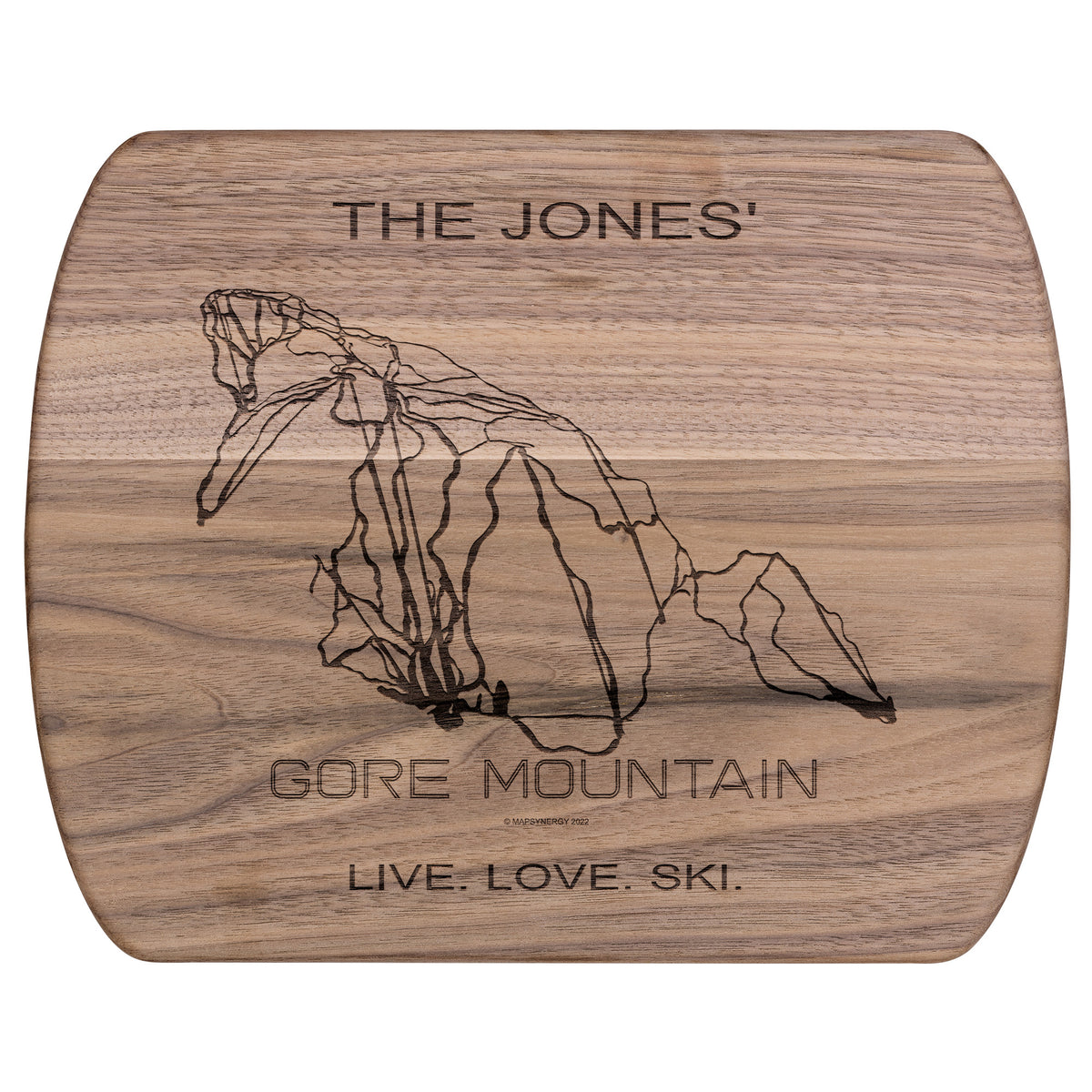 PERSONALIZED GORE MOUNTAIN, NEW YORK SKI TRAIL MAP CUTTING BOARD