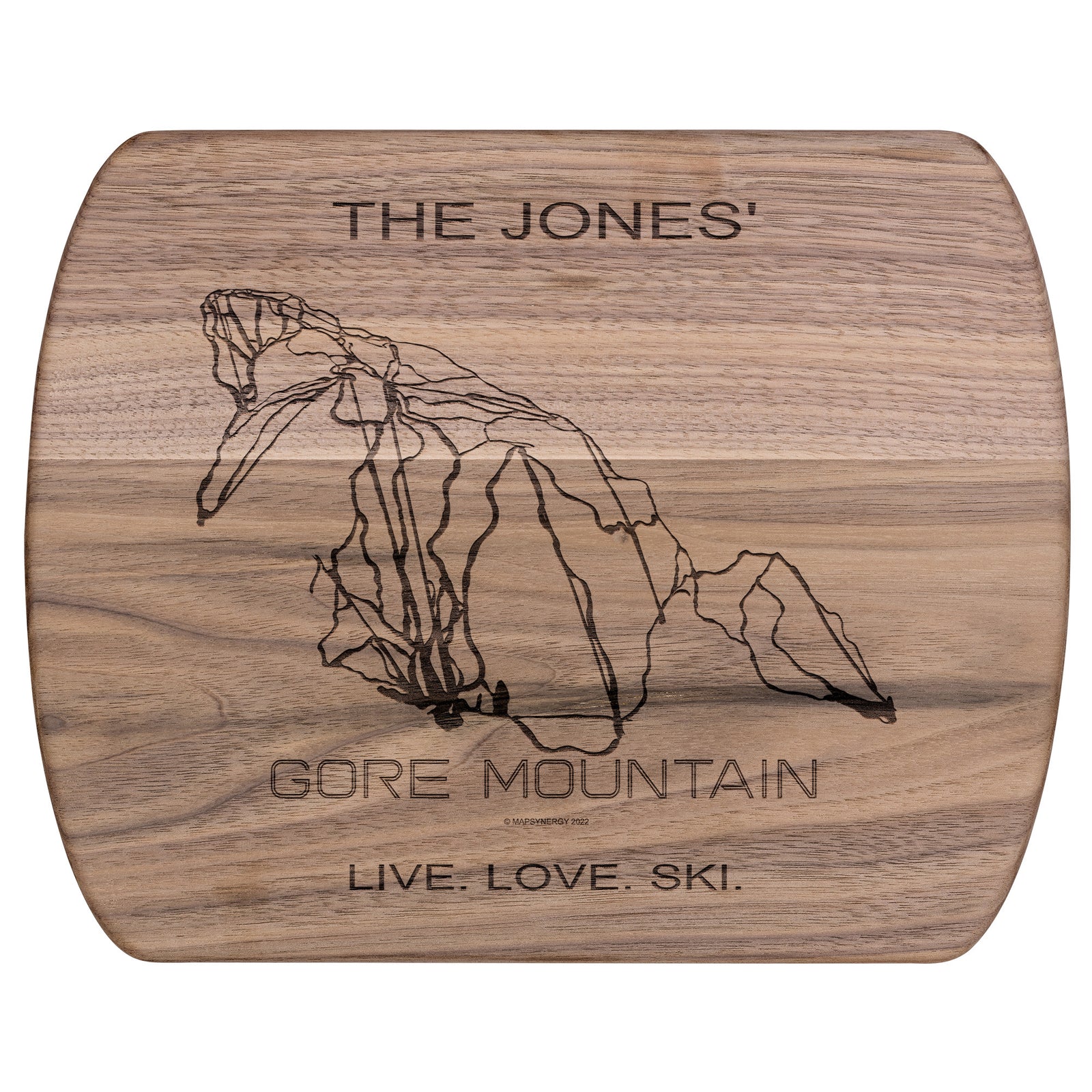 PERSONALIZED GORE MOUNTAIN, NEW YORK SKI TRAIL MAP CUTTING BOARD