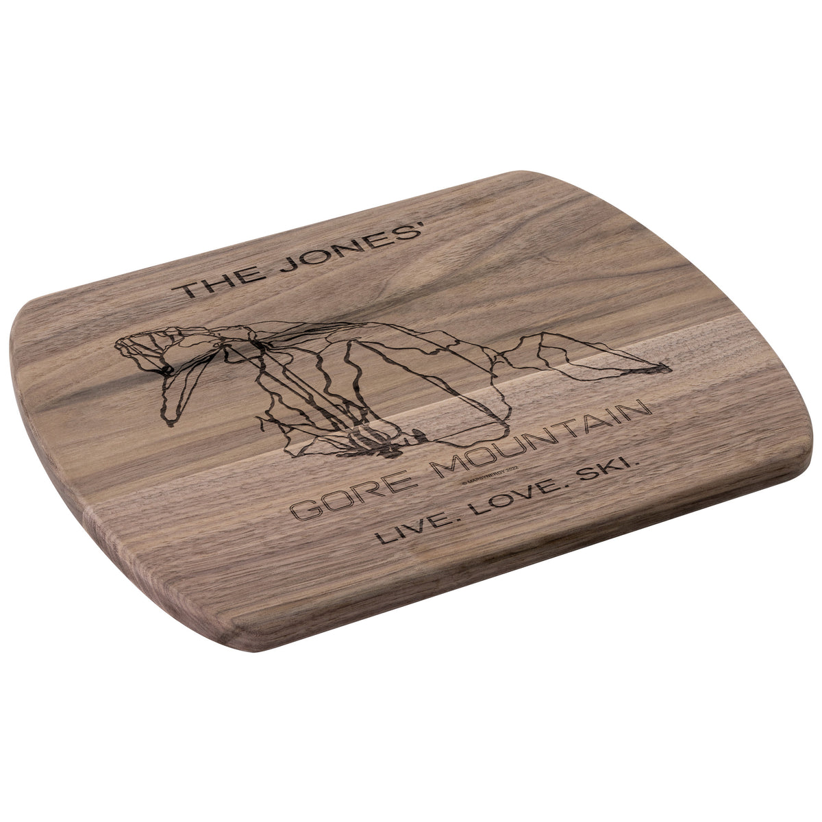 PERSONALIZED GORE MOUNTAIN, NEW YORK SKI TRAIL MAP CUTTING BOARD