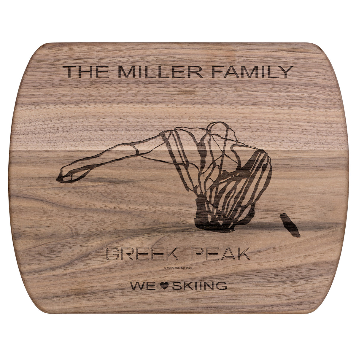 PERSONALIZED GREEK PEAK, NEW YORK SKI TRAIL MAP CUTTING BOARD