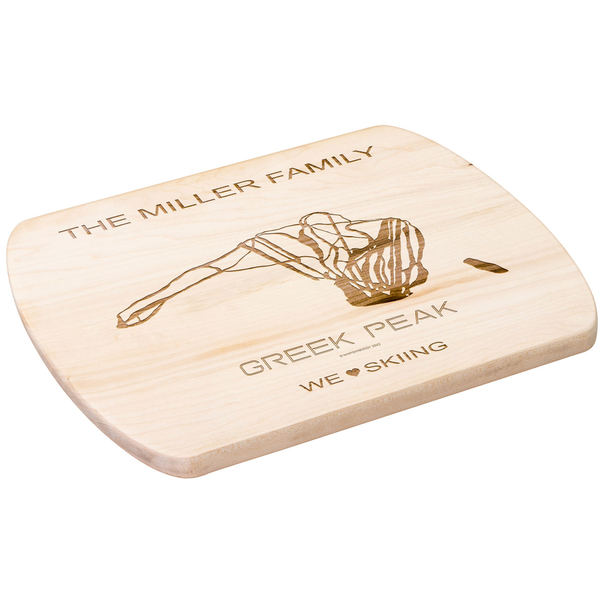PERSONALIZED GREEK PEAK, NEW YORK SKI TRAIL MAP CUTTING BOARD