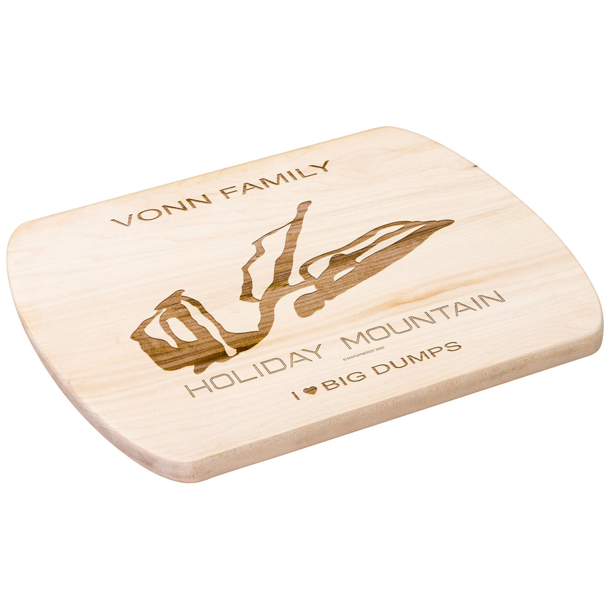 PERSONALIZED HOLIDAY MOUNTAIN, NEW YORK SKI TRAIL MAP CUTTING BOARD