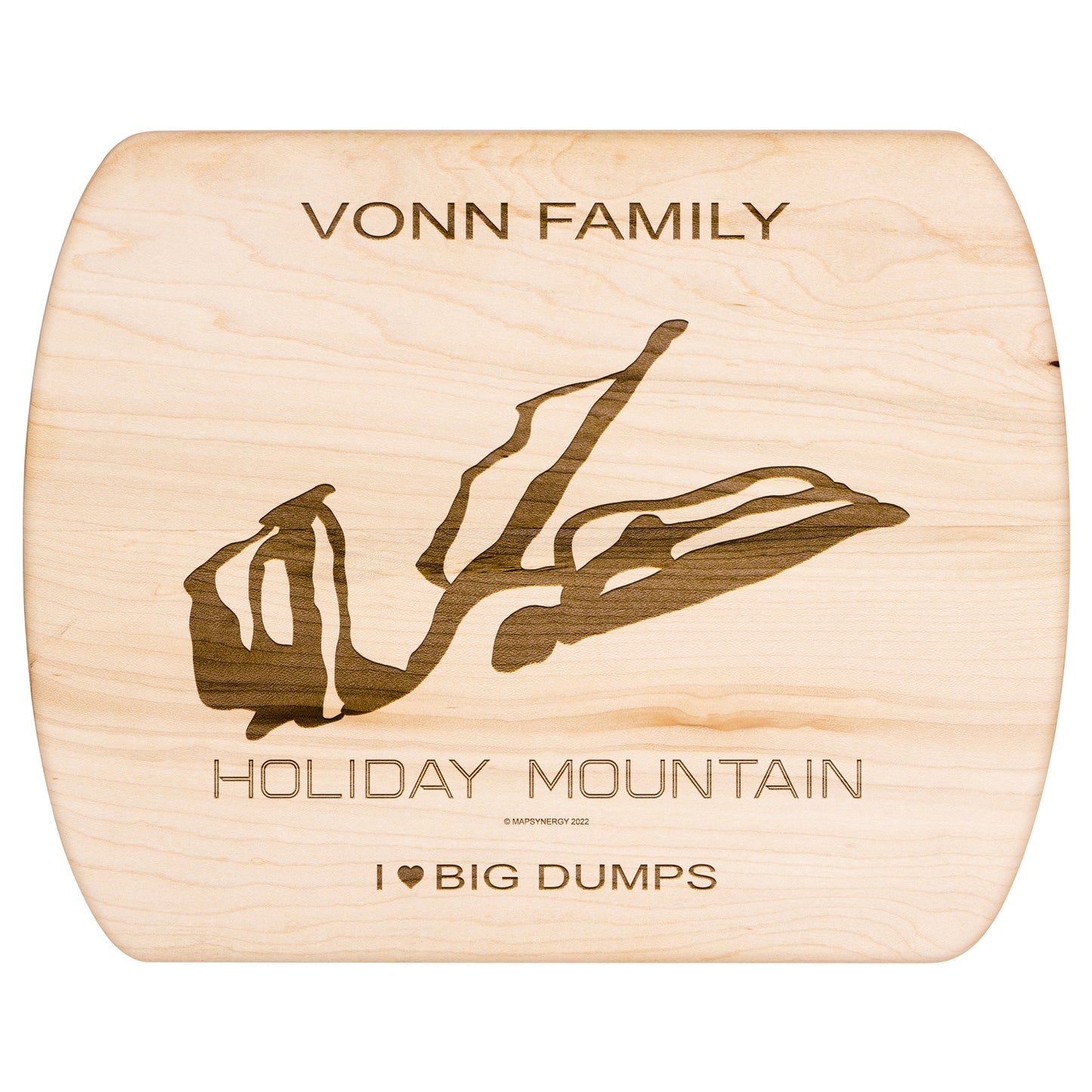 PERSONALIZED HOLIDAY MOUNTAIN, NEW YORK SKI TRAIL MAP CUTTING BOARD