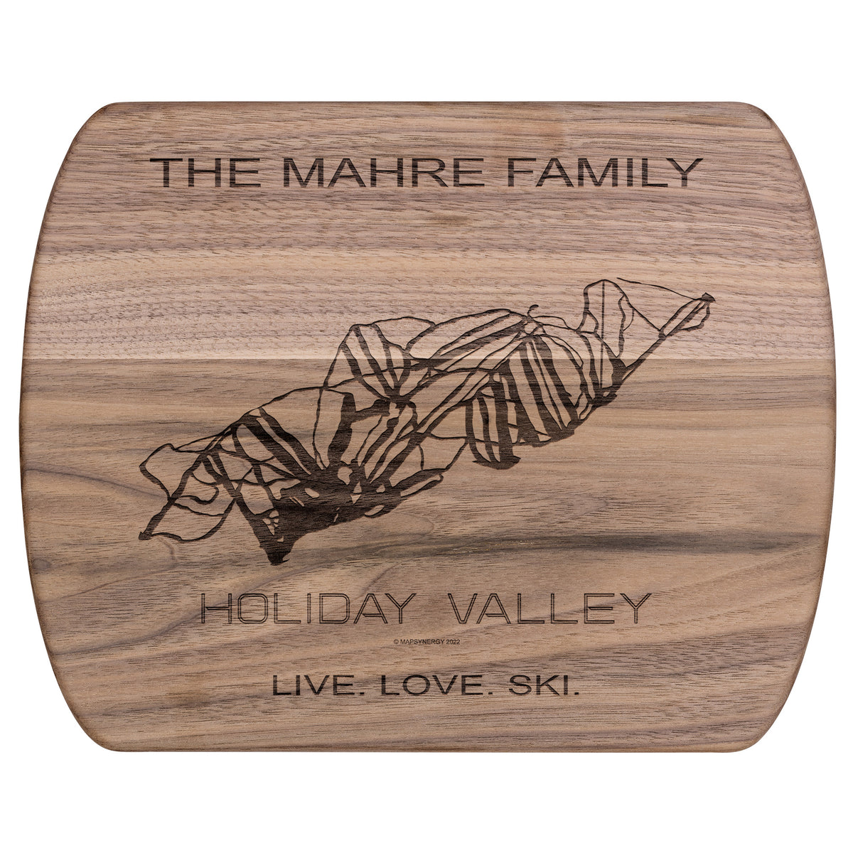 PERSONALIZED HOLIDAY VALLEY, NEW YORK SKI TRAIL MAP CUTTING BOARD