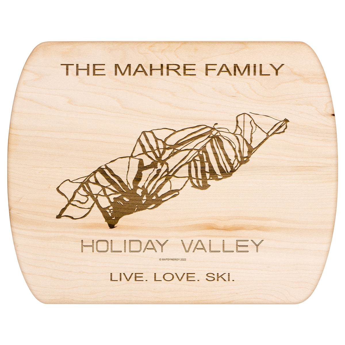 PERSONALIZED HOLIDAY VALLEY, NEW YORK SKI TRAIL MAP CUTTING BOARD