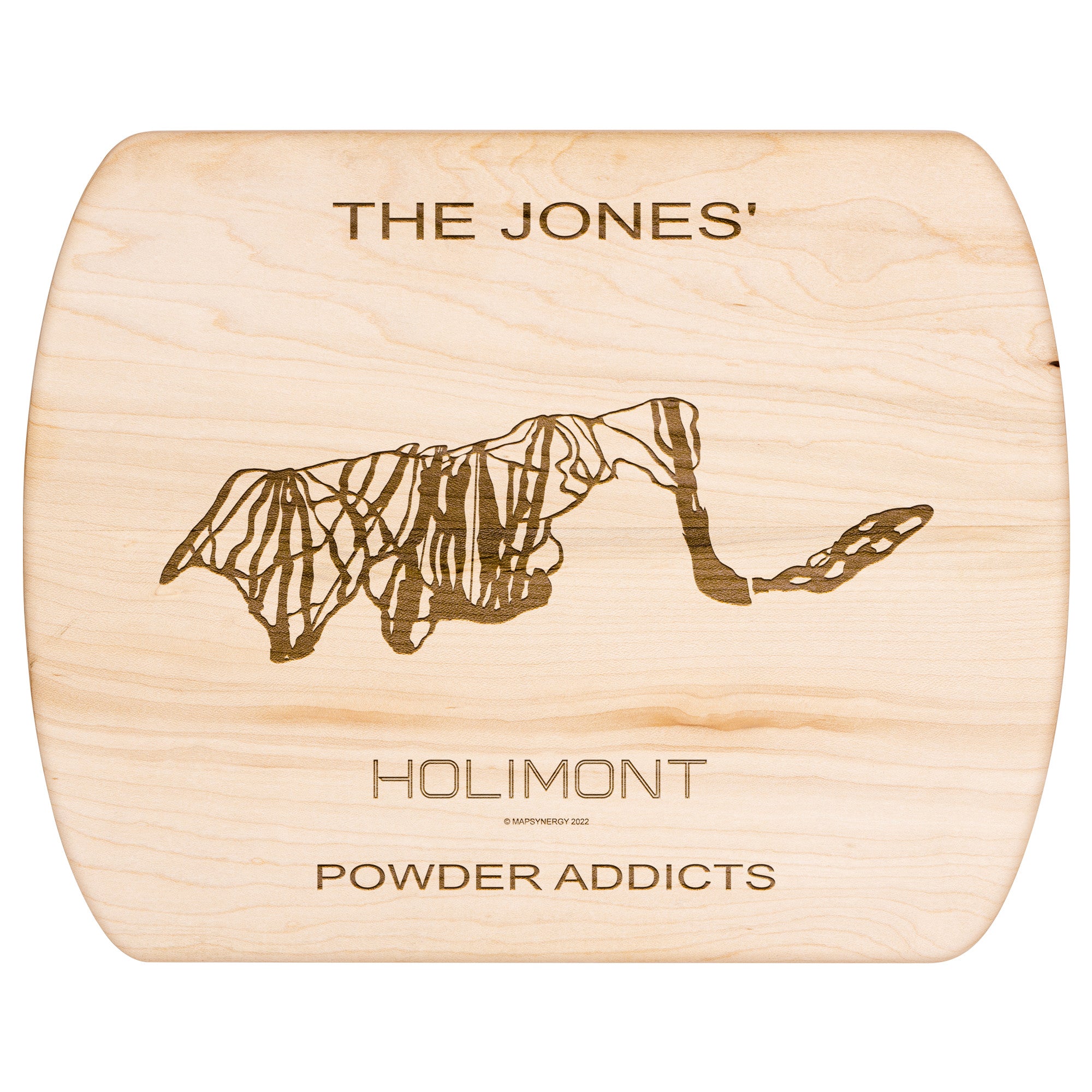 PERSONALIZED HOLIMONT, NEW YORK SKI TRAIL MAP CUTTING BOARD