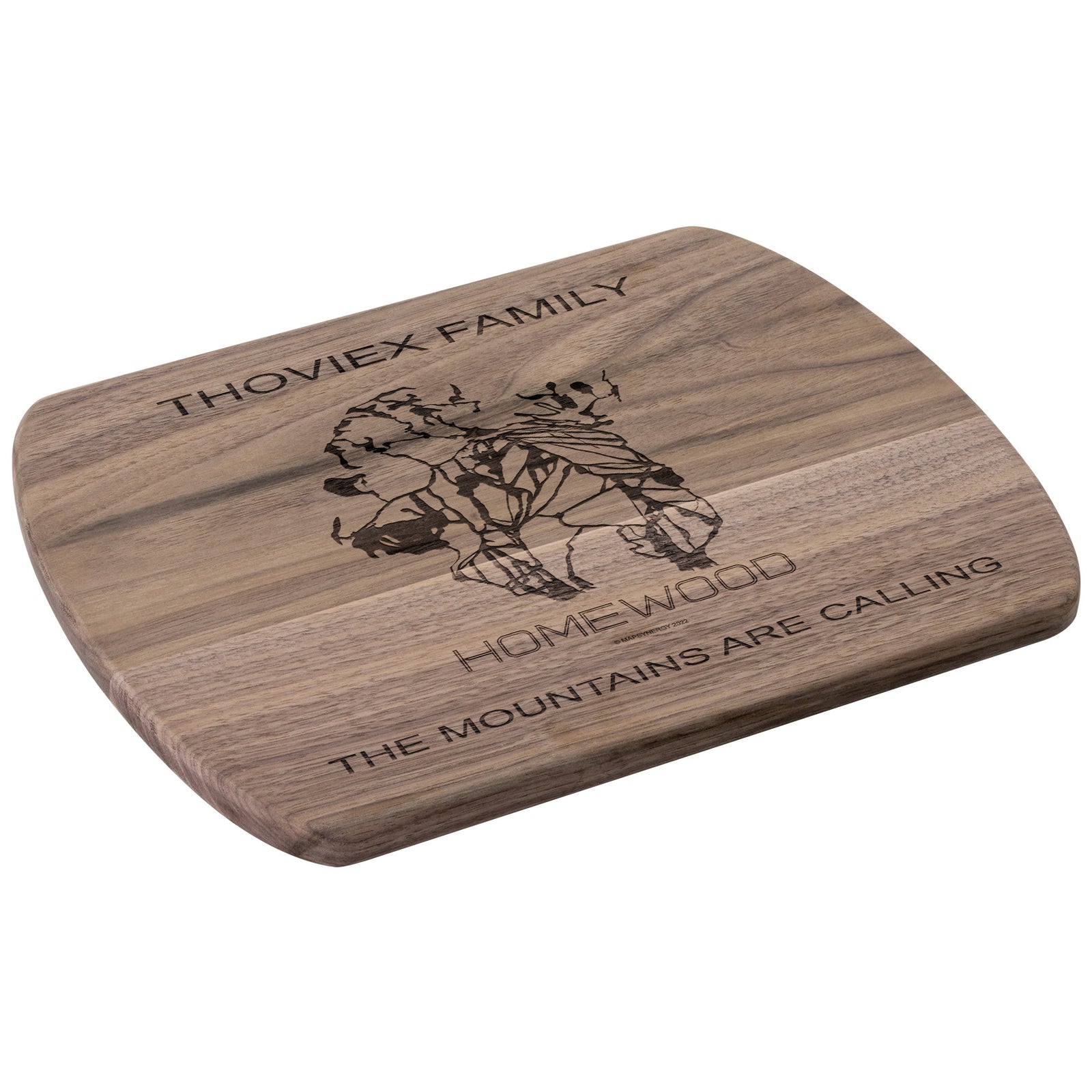 PERSONALIZED HOMEWOOD, CALIFORNIA SKI TRAIL MAP CUTTING BOARD