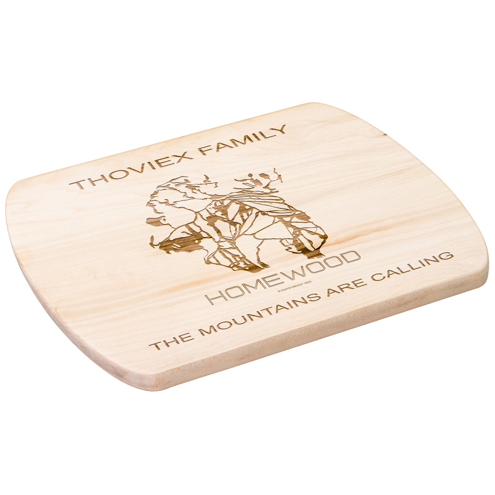 PERSONALIZED HOMEWOOD, CALIFORNIA SKI TRAIL MAP CUTTING BOARD