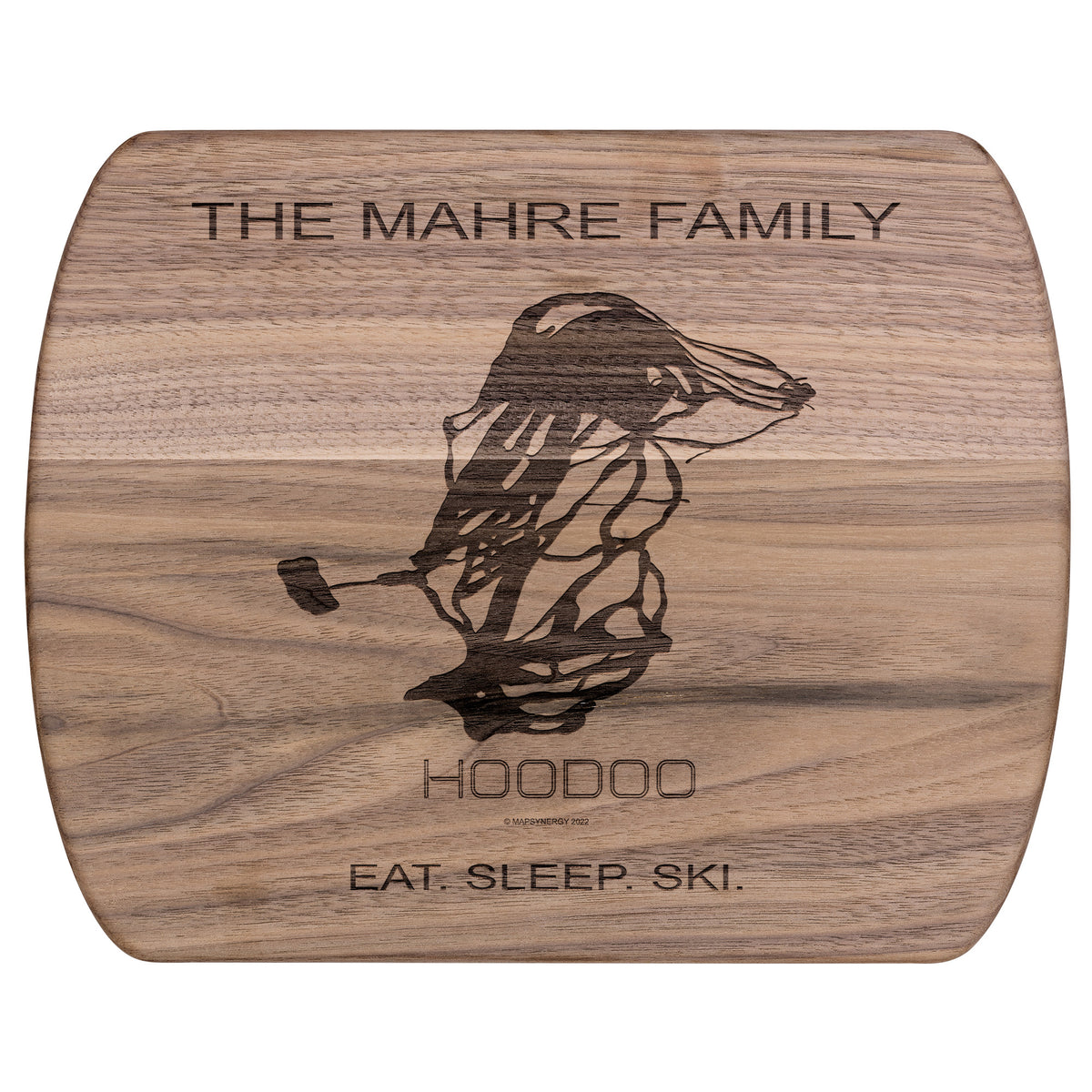 PERSONALIZED HOODOO,OREGON SKI TRAIL MAP CUTTING BOARD