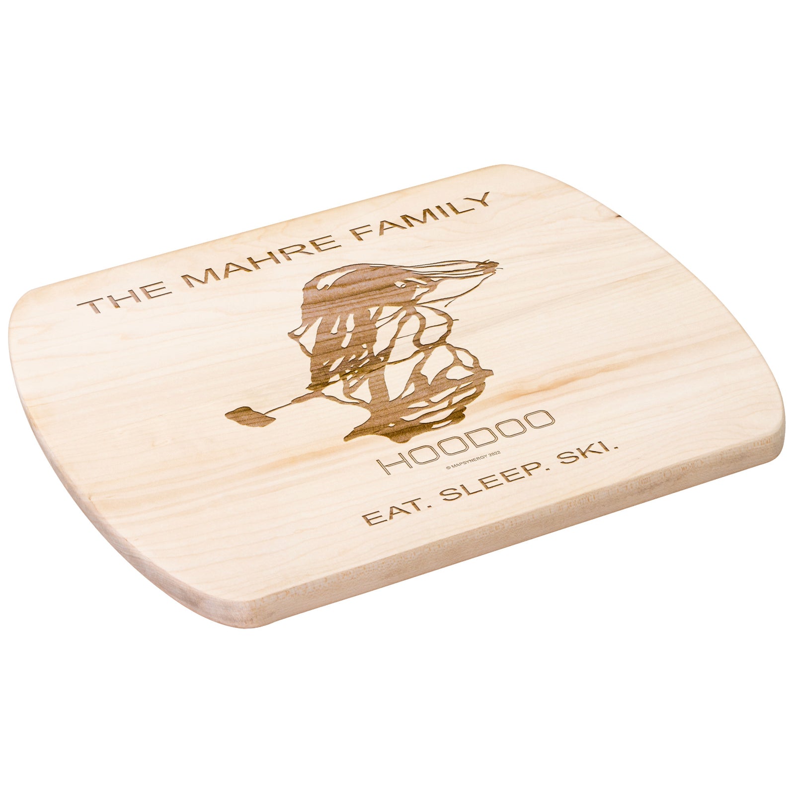 PERSONALIZED HOODOO,OREGON SKI TRAIL MAP CUTTING BOARD