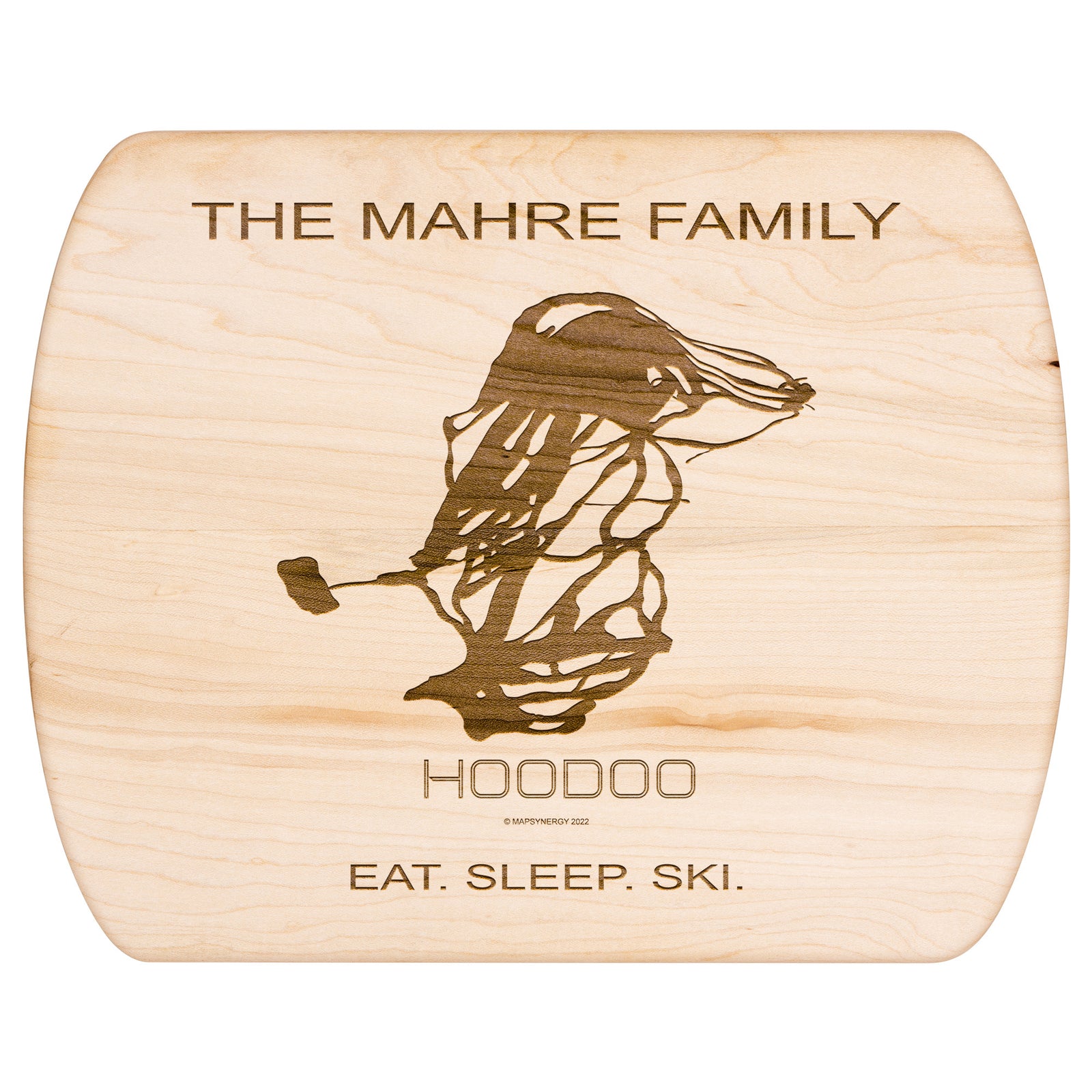 PERSONALIZED HOODOO,OREGON SKI TRAIL MAP CUTTING BOARD