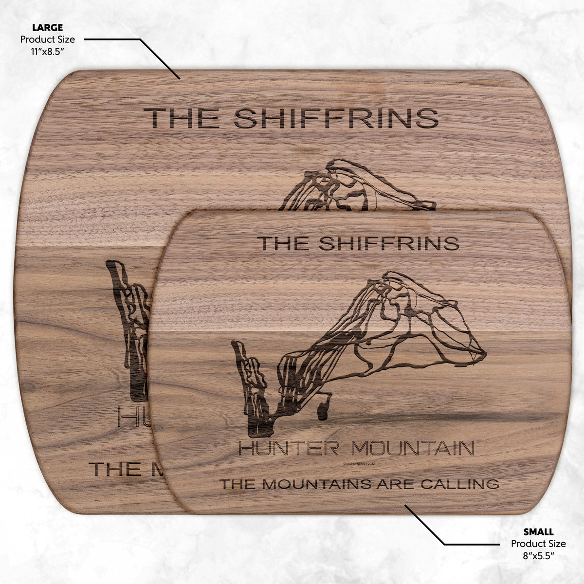 PERSONALIZED HUNTER MOUNTAIN, NEW YORK SKI TRAIL MAP CUTTING BOARD
