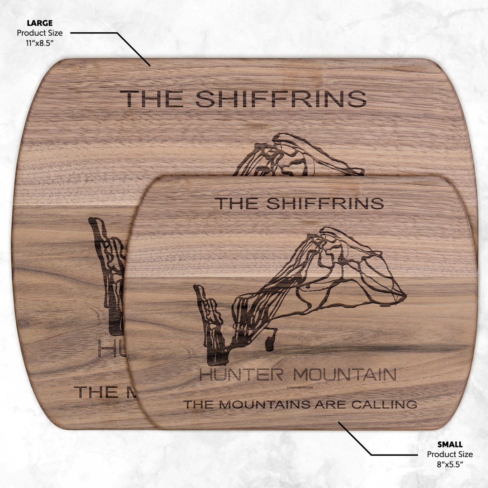 PERSONALIZED HUNTER MOUNTAIN, NEW YORK SKI TRAIL MAP CUTTING BOARD