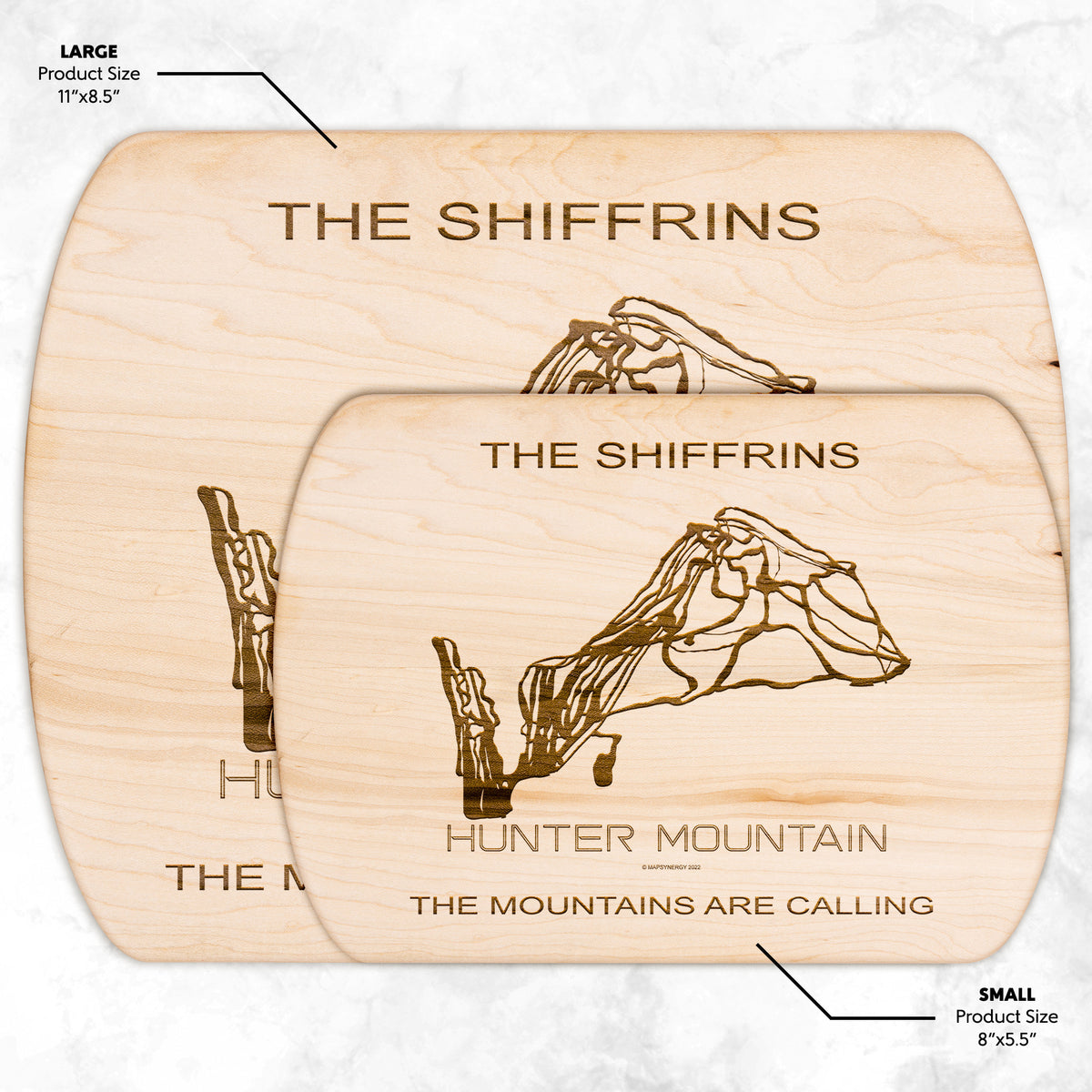 PERSONALIZED HUNTER MOUNTAIN, NEW YORK SKI TRAIL MAP CUTTING BOARD