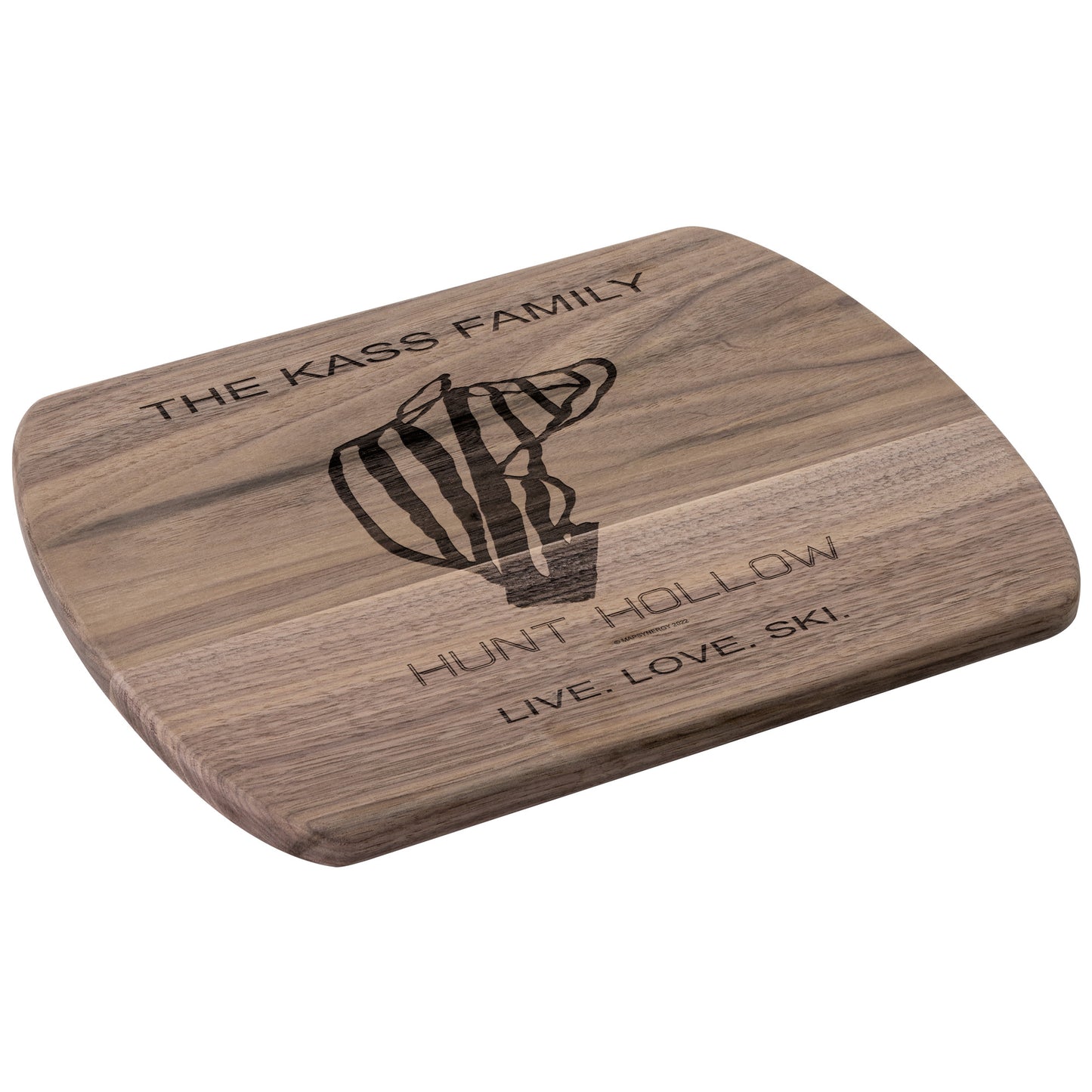 PERSONALIZED HUNT HOLLOW, NEW YORK SKI TRAIL MAP CUTTING BOARD