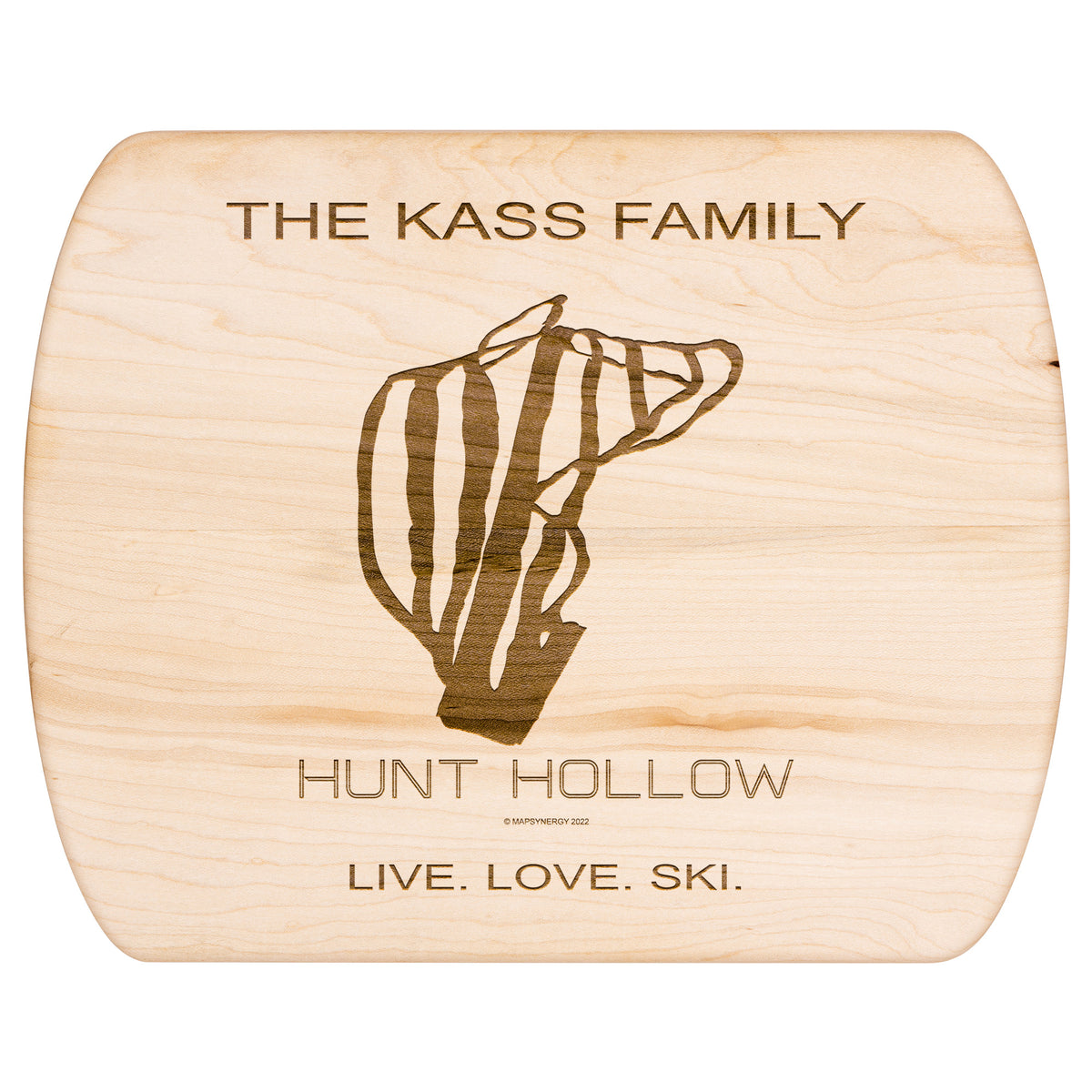 PERSONALIZED HUNT HOLLOW, NEW YORK SKI TRAIL MAP CUTTING BOARD