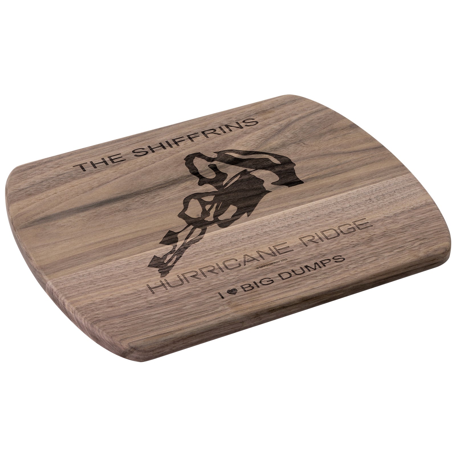 PERSONALIZED HURRICANE RIDGE, WASHINGTON SKI TRAIL MAP CUTTING BOARD
