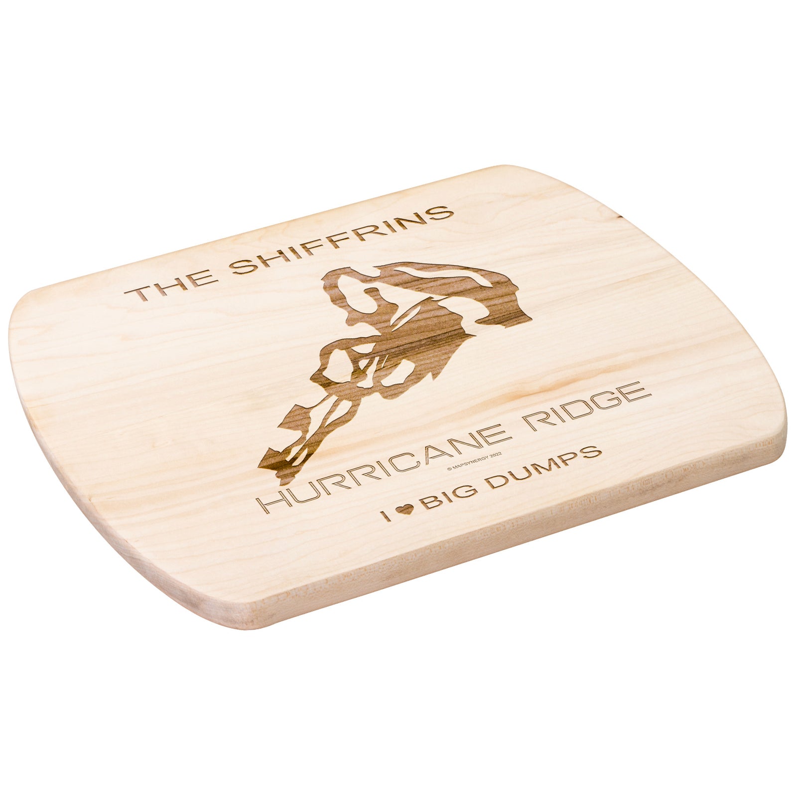PERSONALIZED HURRICANE RIDGE, WASHINGTON SKI TRAIL MAP CUTTING BOARD