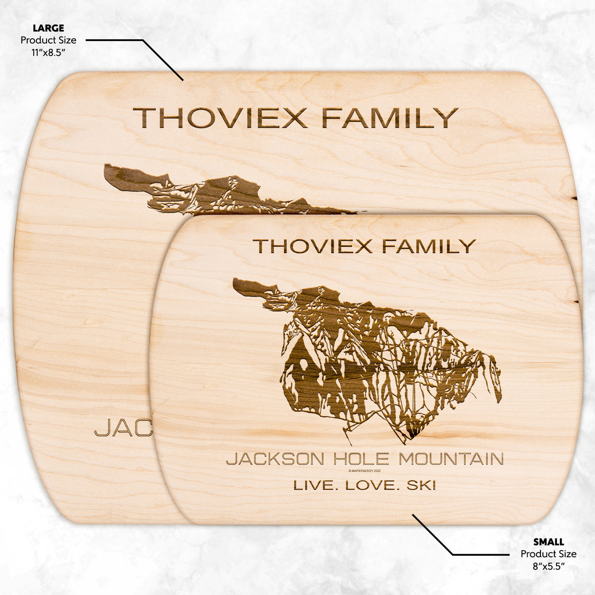PERSONALIZED Hardwood Cutting Board - Jackson Hole, Wyoming