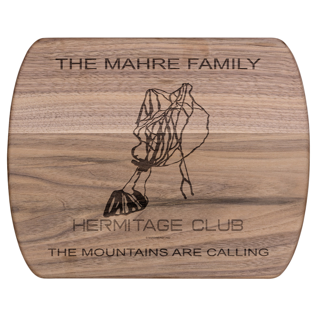 PERSONALIZED Hermitage Club, Vermont  SKI TRAIL MAP CUTTING BOARD