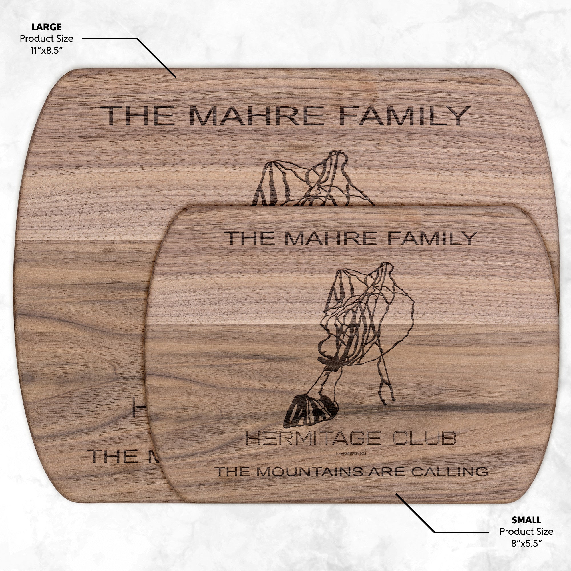 PERSONALIZED Hermitage Club, Vermont  SKI TRAIL MAP CUTTING BOARD
