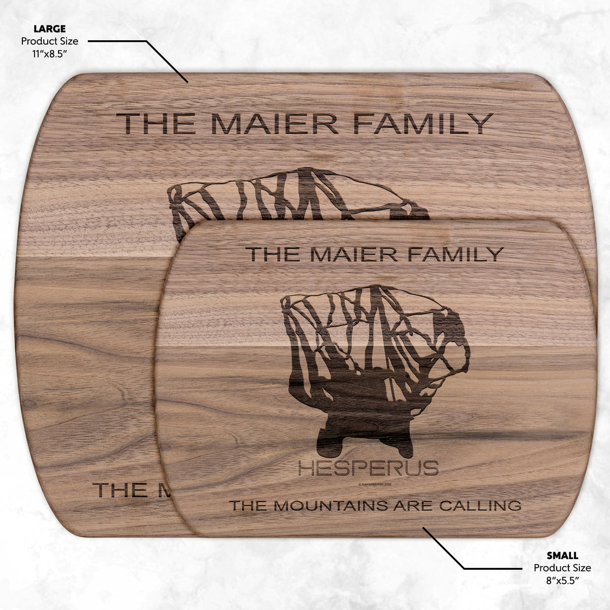 PERSONALIZED Hesperus ,Colorado SKI TRAIL MAP CUTTING BOARD