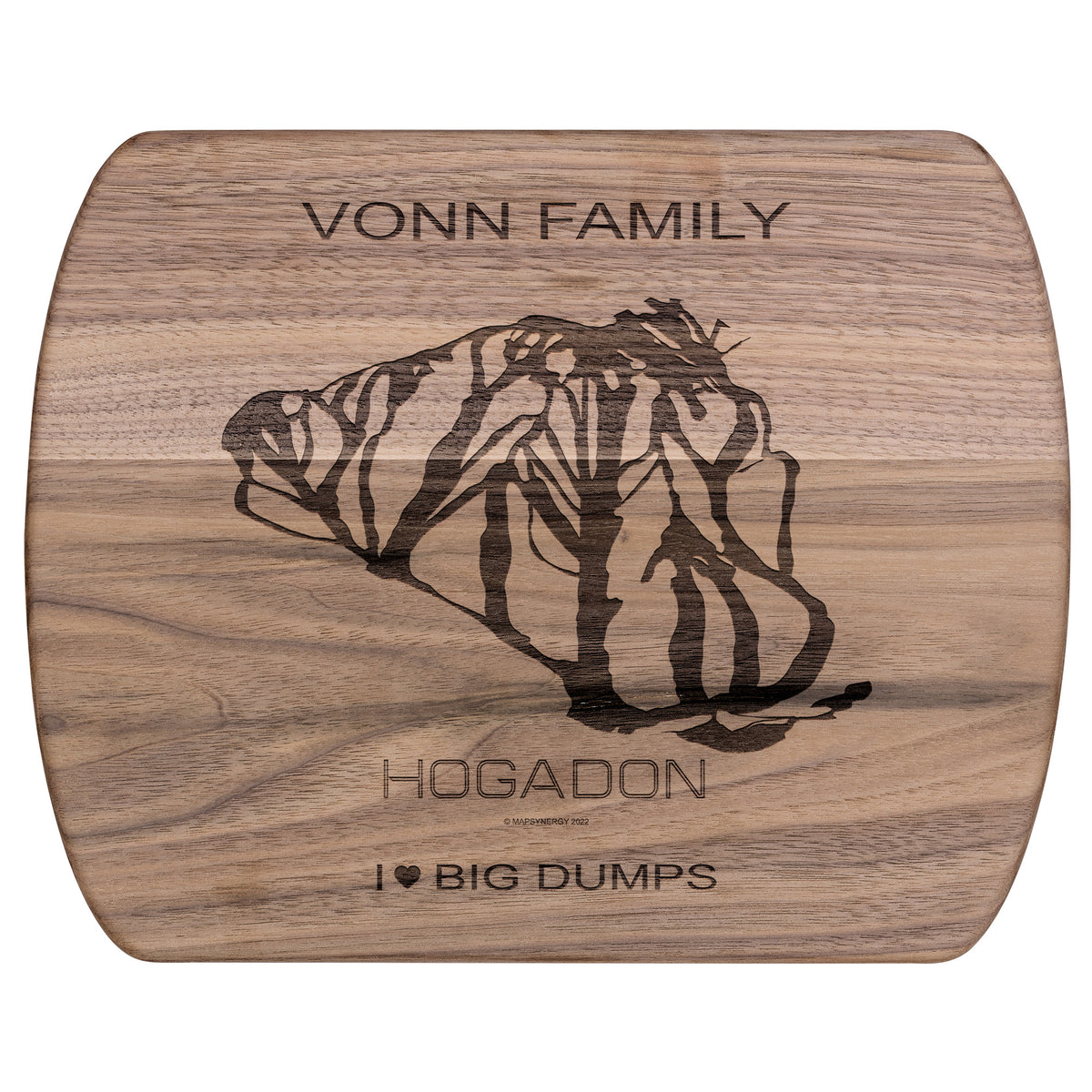 PERSONALIZED Hogadon , Wyoming SKI TRAIL MAP CUTTING BOARD