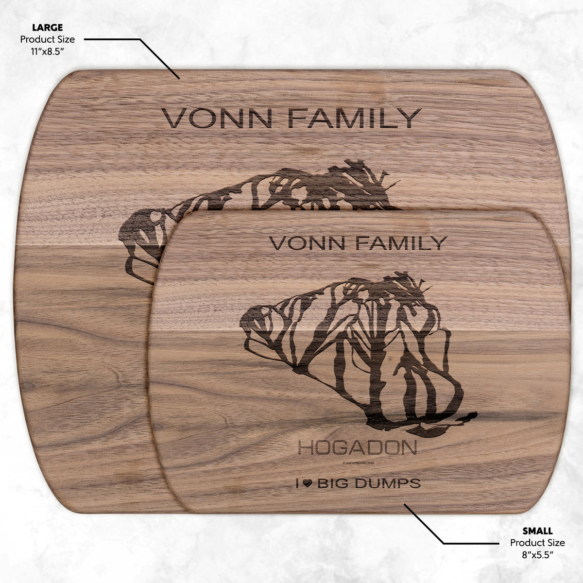 PERSONALIZED Hogadon , Wyoming SKI TRAIL MAP CUTTING BOARD