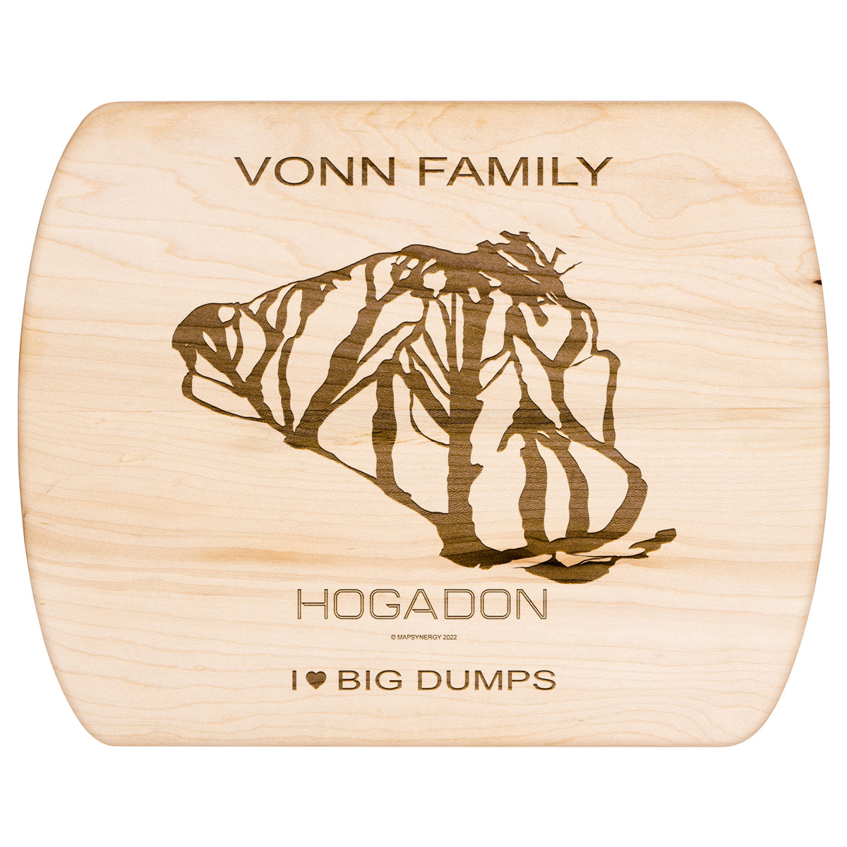 PERSONALIZED Hogadon , Wyoming SKI TRAIL MAP CUTTING BOARD