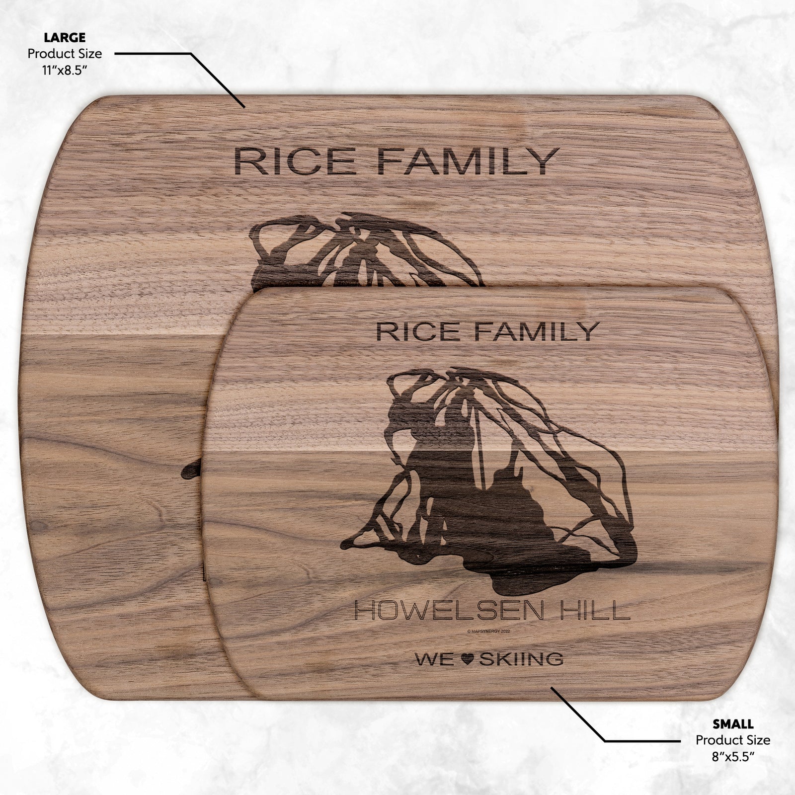 PERSONALIZED Howelsen Hill ,Colorado SKI TRAIL MAP CUTTING BOARD