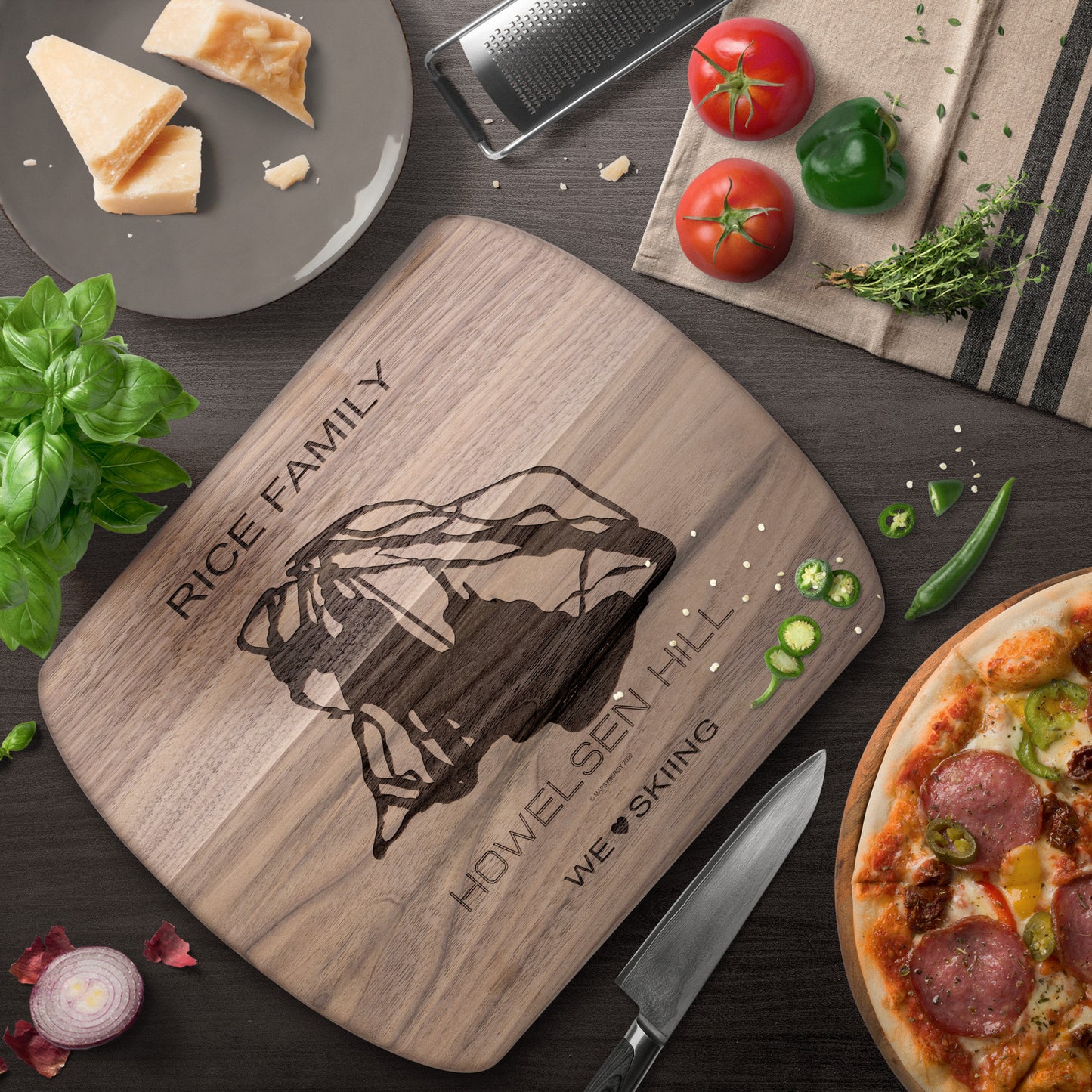 PERSONALIZED Howelsen Hill ,Colorado SKI TRAIL MAP CUTTING BOARD
