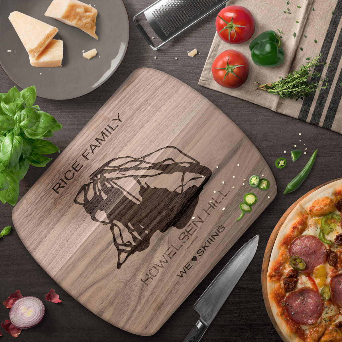 PERSONALIZED Howelsen Hill ,Colorado SKI TRAIL MAP CUTTING BOARD