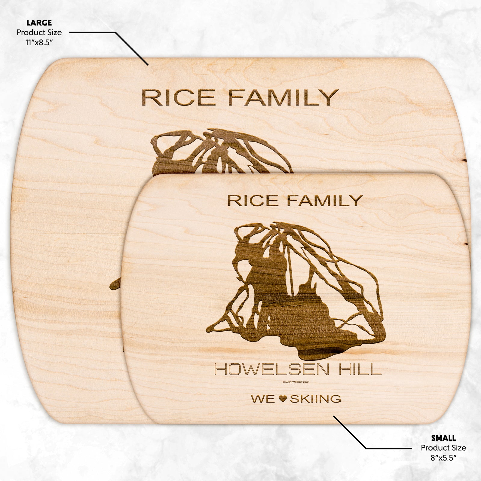 PERSONALIZED Howelsen Hill ,Colorado SKI TRAIL MAP CUTTING BOARD