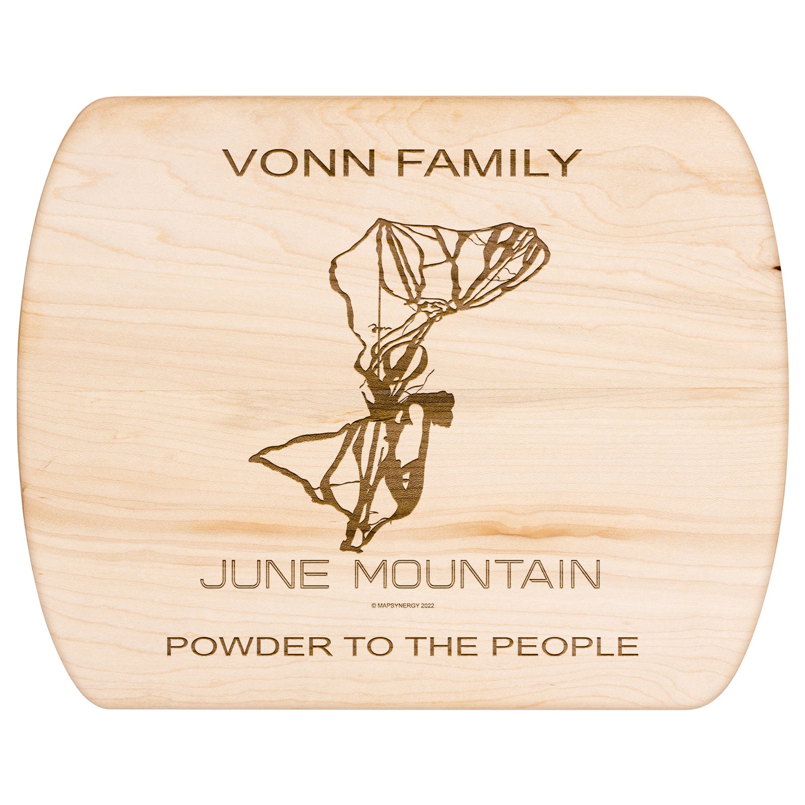 PERSONALIZED JUNE MOUNTAIN, CALIFORNIA SKI TRAIL MAP CUTTING BOARD