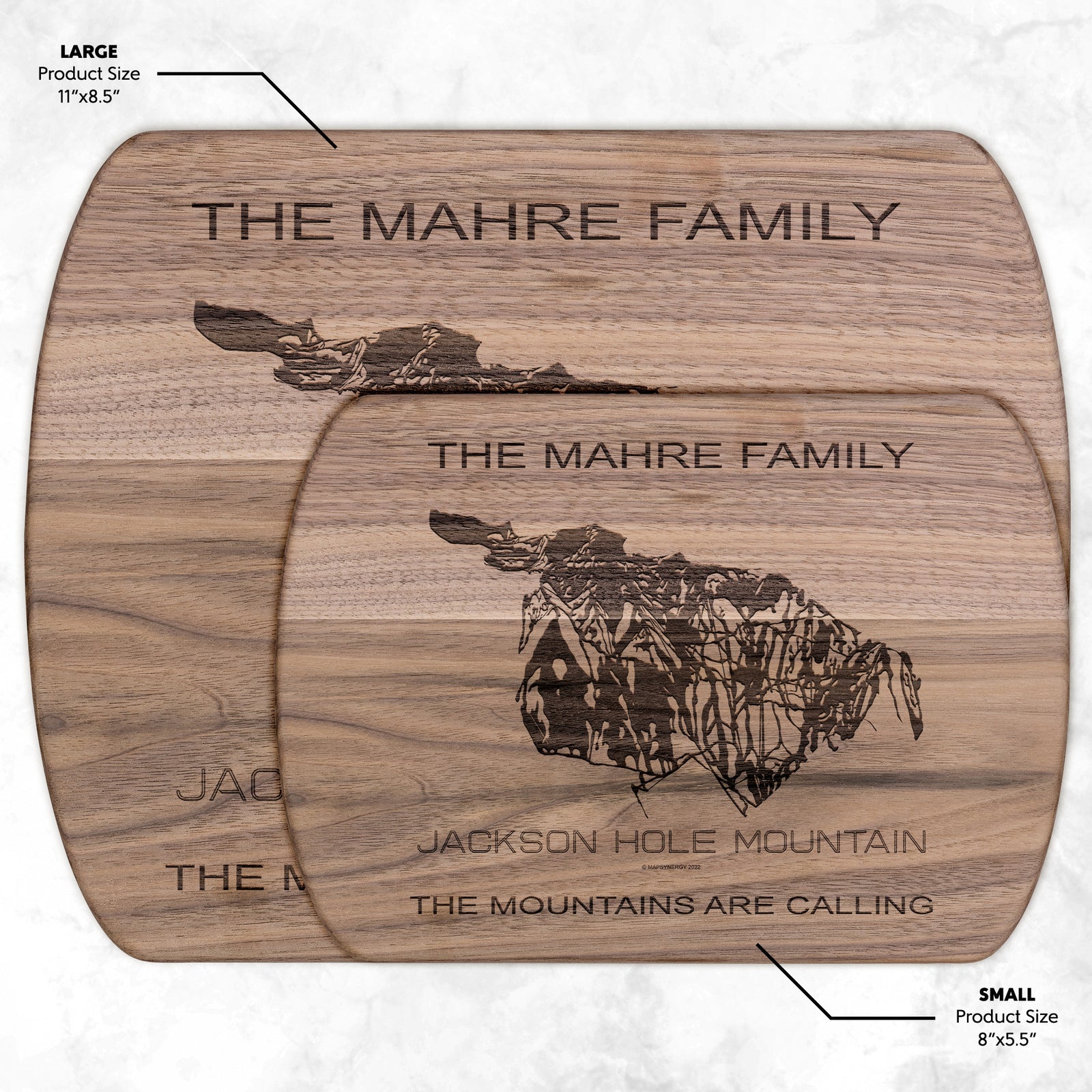 PERSONALIZED Jackson Hole Mountain , Wyoming SKI TRAIL MAP CUTTING BOARD