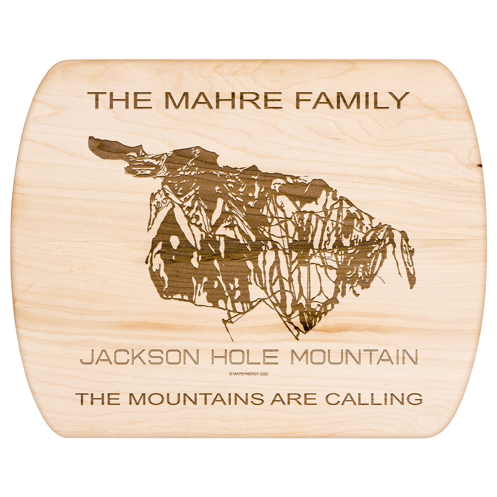 PERSONALIZED Jackson Hole Mountain , Wyoming SKI TRAIL MAP CUTTING BOARD