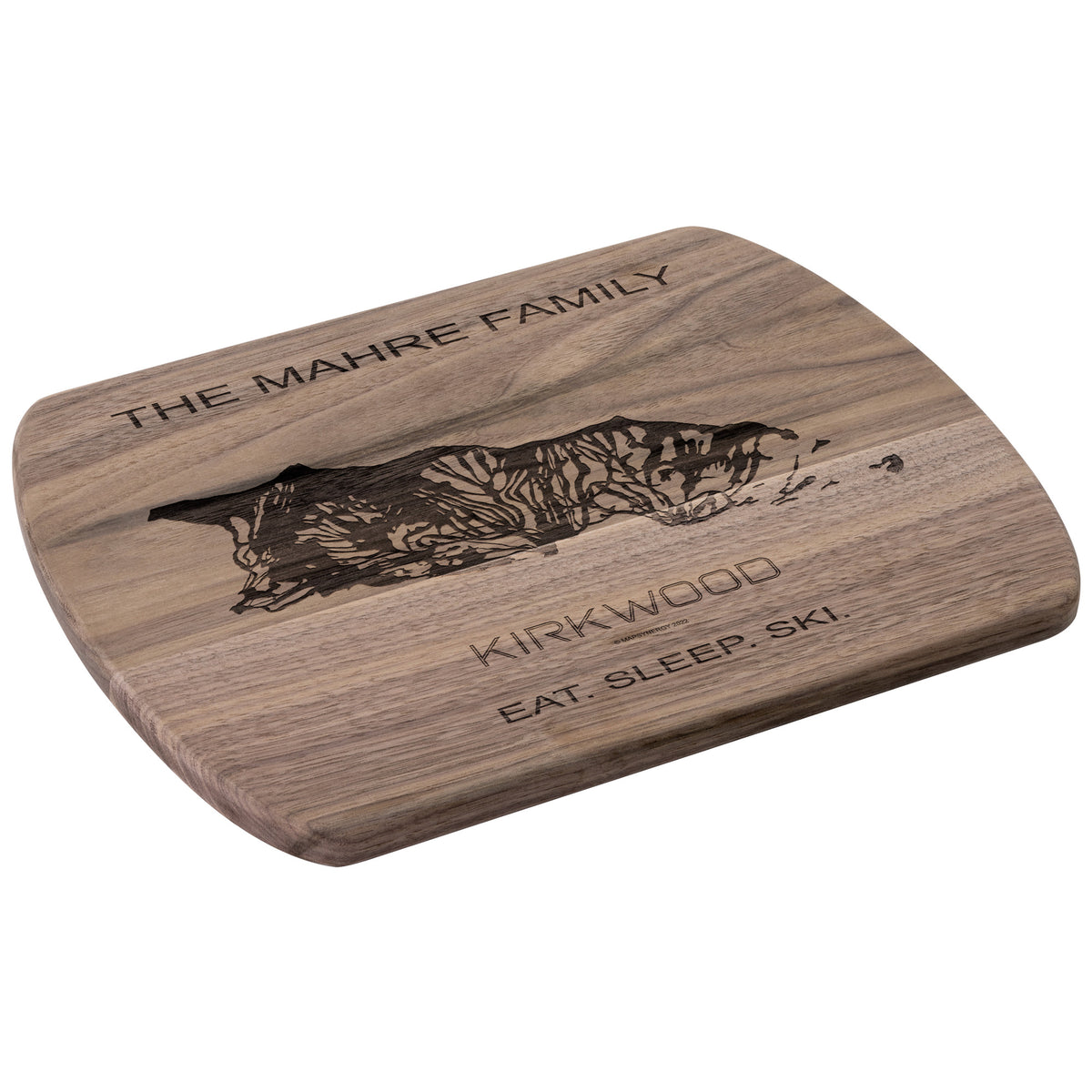 PERSONALIZED KIRKWOOD , CALIFORNIA SKI TRAIL MAP CUTTING BOARD