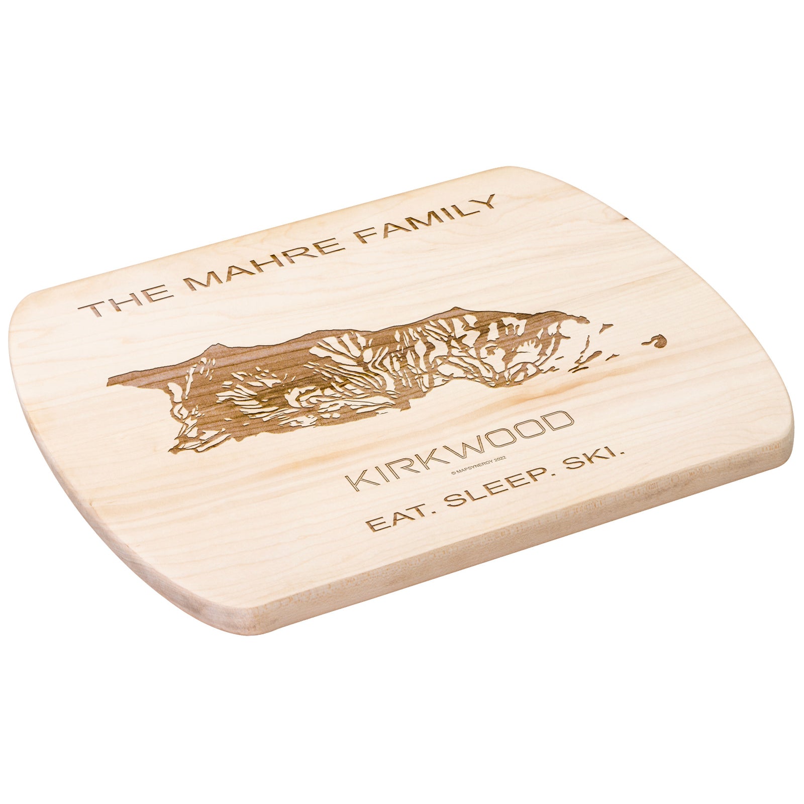 PERSONALIZED KIRKWOOD , CALIFORNIA SKI TRAIL MAP CUTTING BOARD