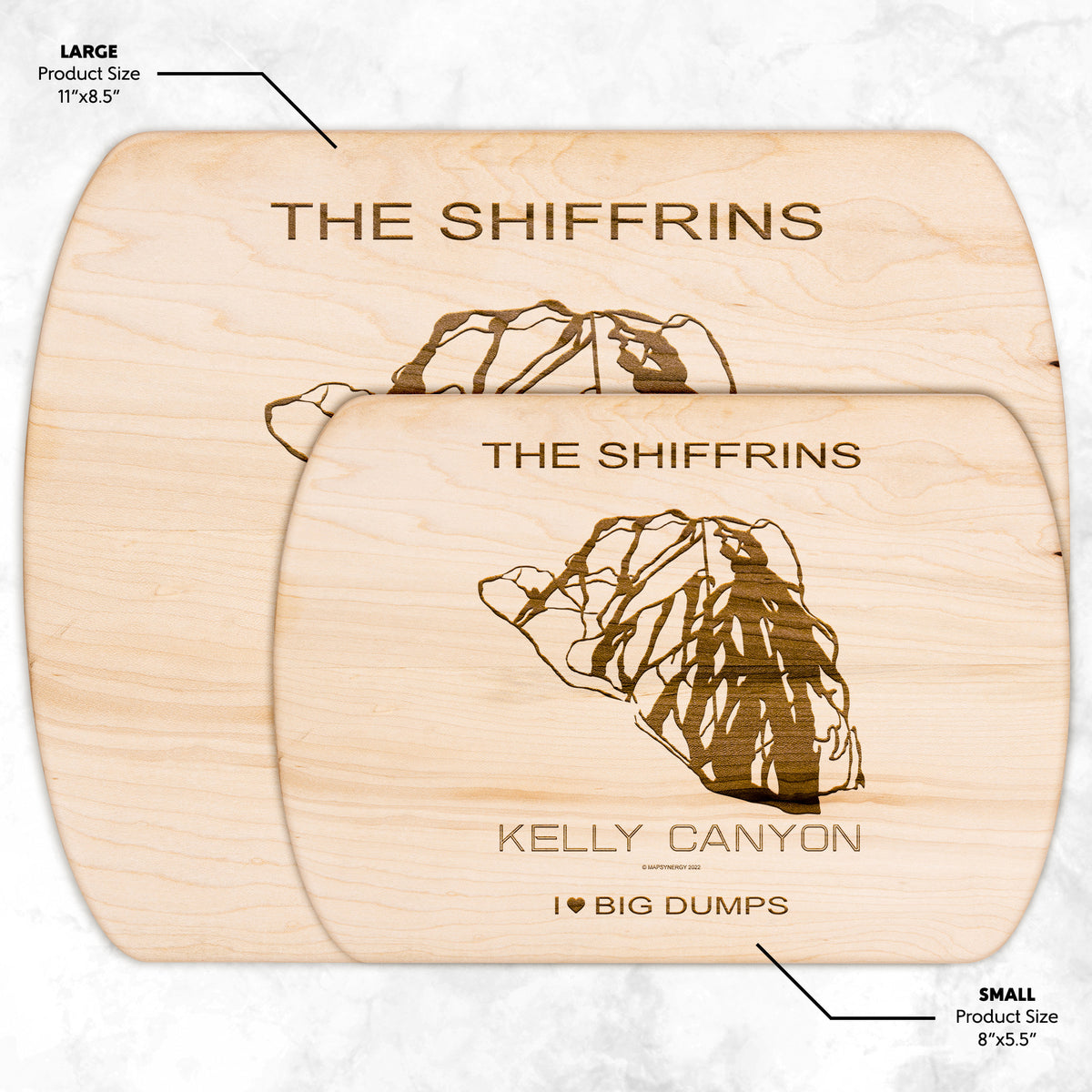 PERSONALIZED Kelly Canyon , Idaho SKI TRAIL MAP CUTTING BOARD