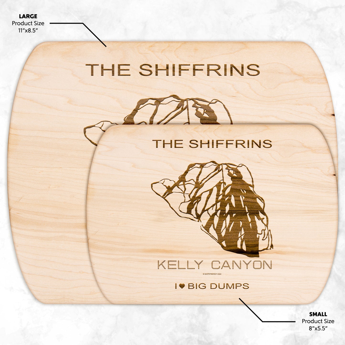 PERSONALIZED Kelly Canyon , Idaho SKI TRAIL MAP CUTTING BOARD - Powderaddicts