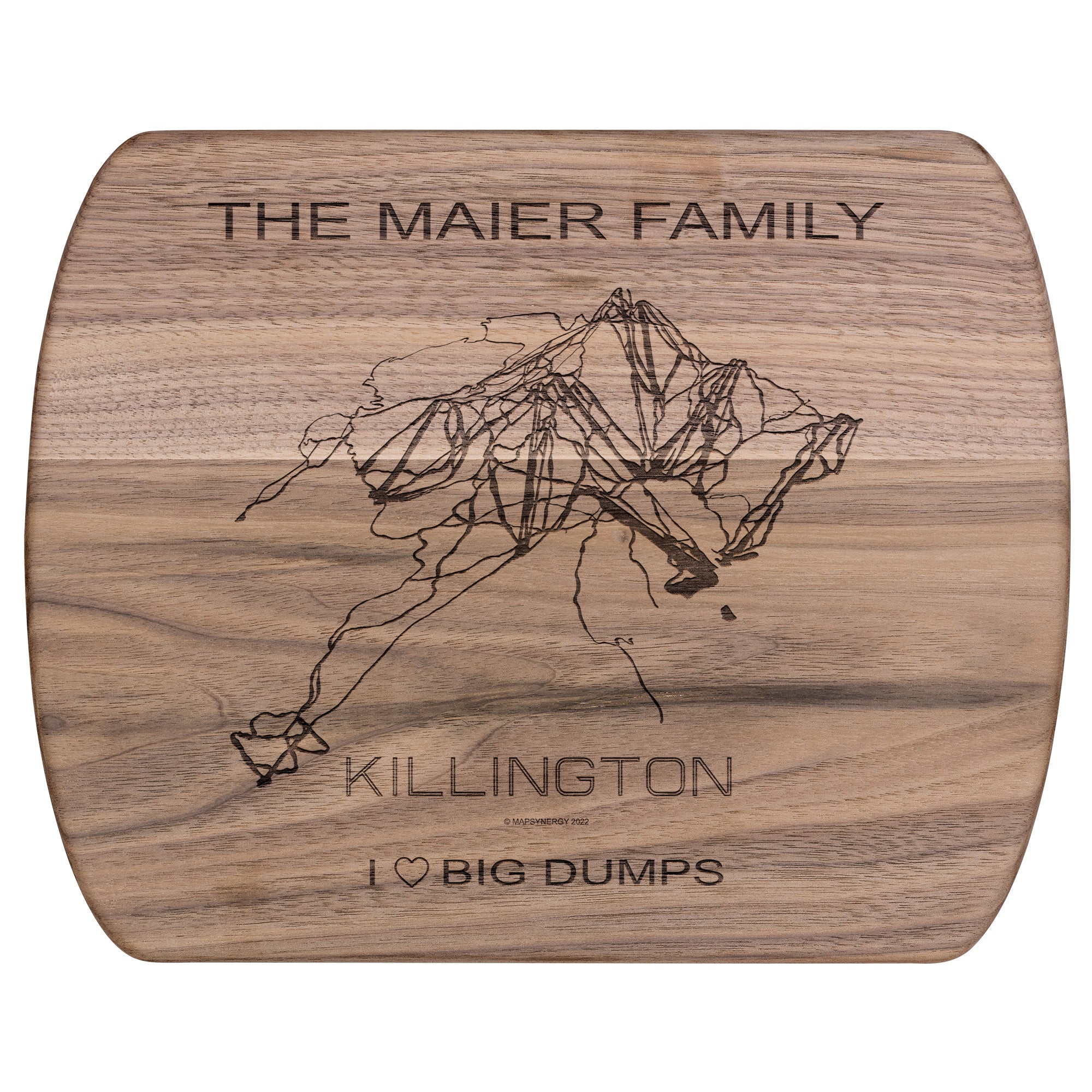 PERSONALIZED Killington , Vermont  SKI TRAIL MAP CUTTING BOARD