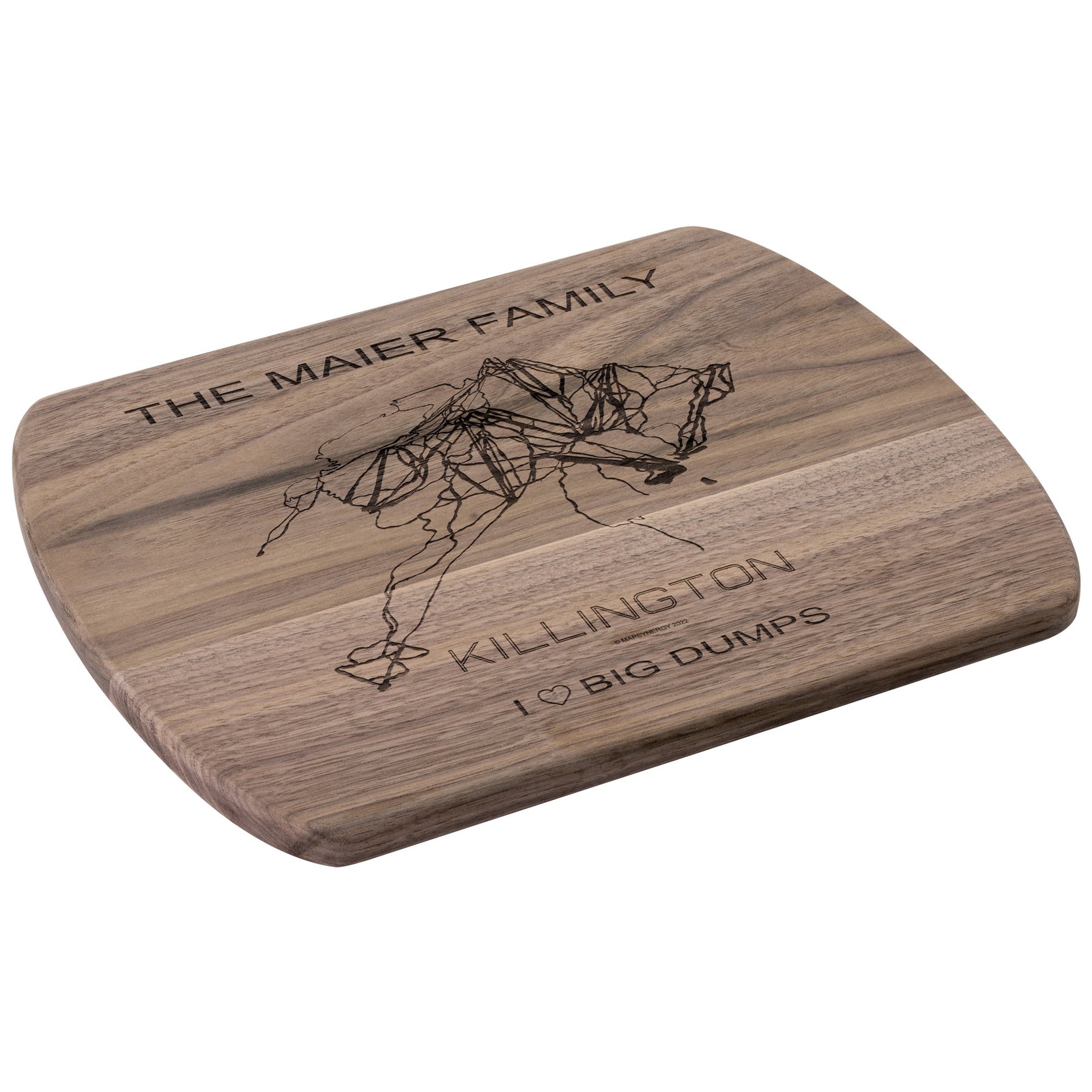 PERSONALIZED Killington , Vermont  SKI TRAIL MAP CUTTING BOARD