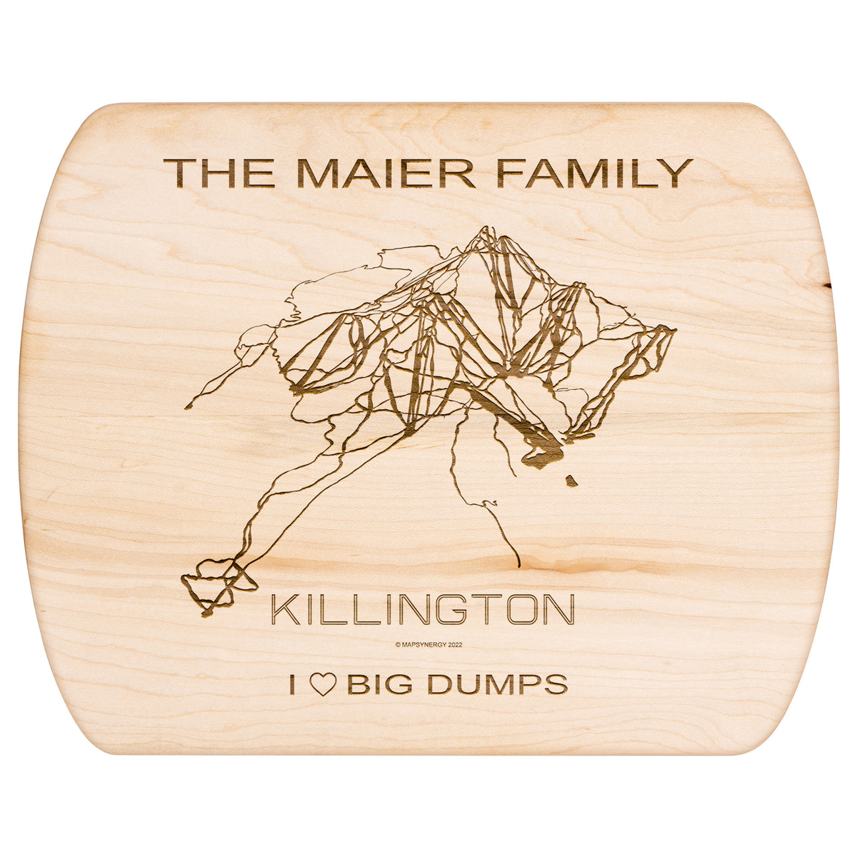 PERSONALIZED Killington , Vermont  SKI TRAIL MAP CUTTING BOARD