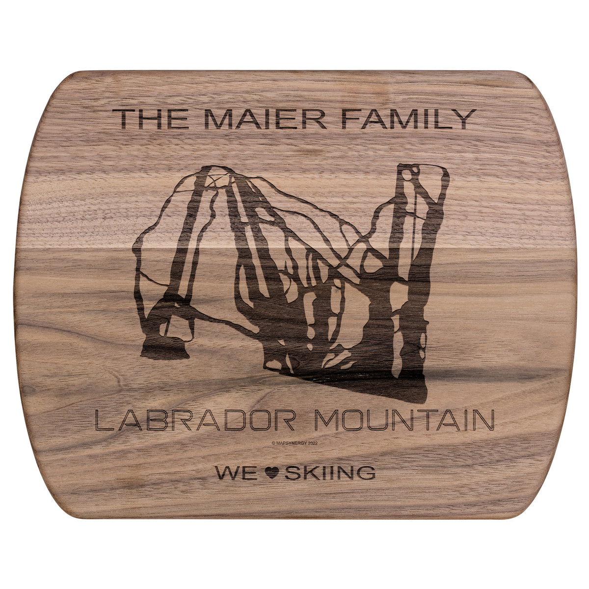 PERSONALIZED LABRADOR MOUNTAIN, NEW YORK SKI TRAIL MAP CUTTING BOARD